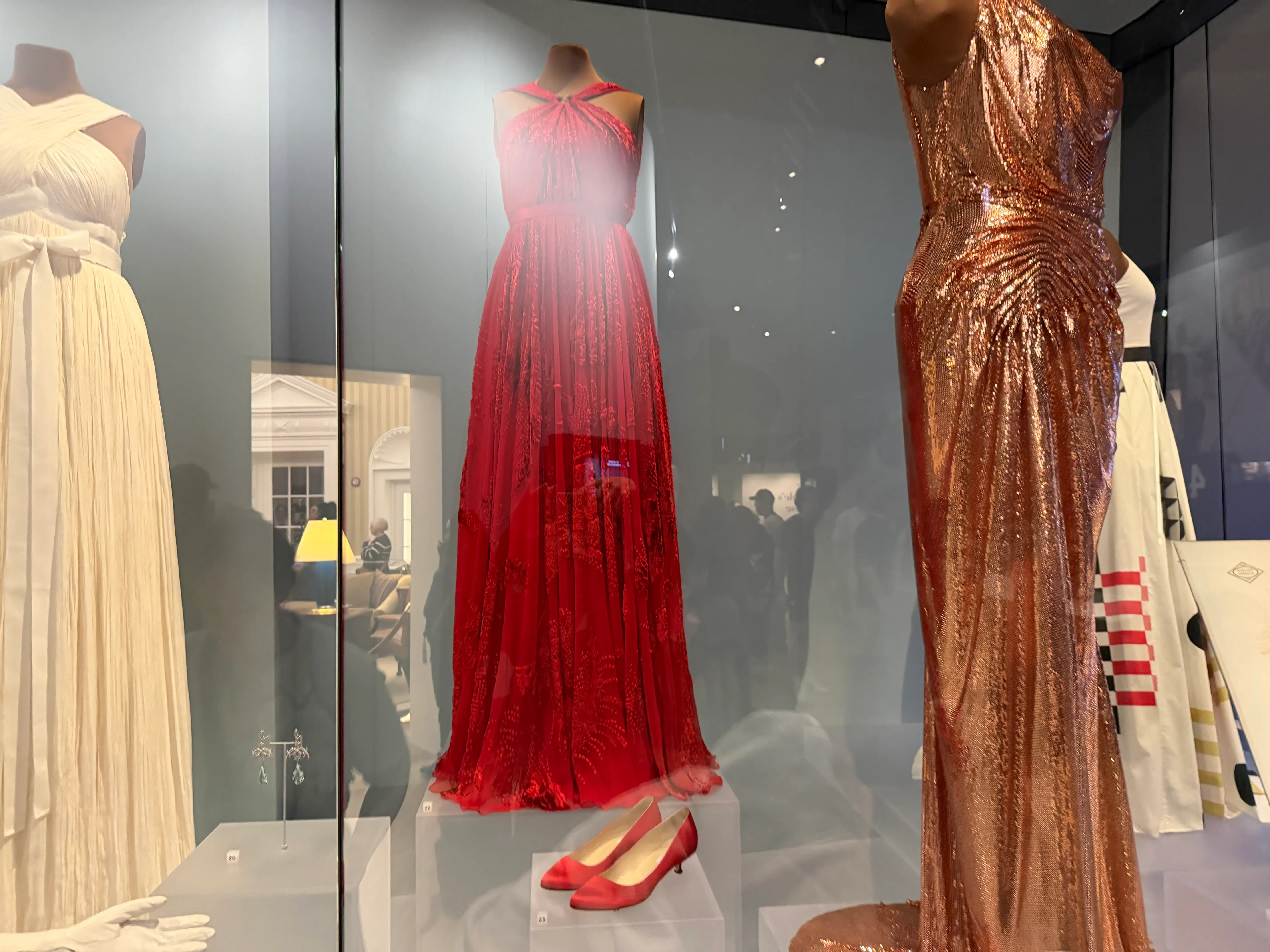 Michelle Obama Jason Wu dress on display at the Obama Presidential Center in Chicago