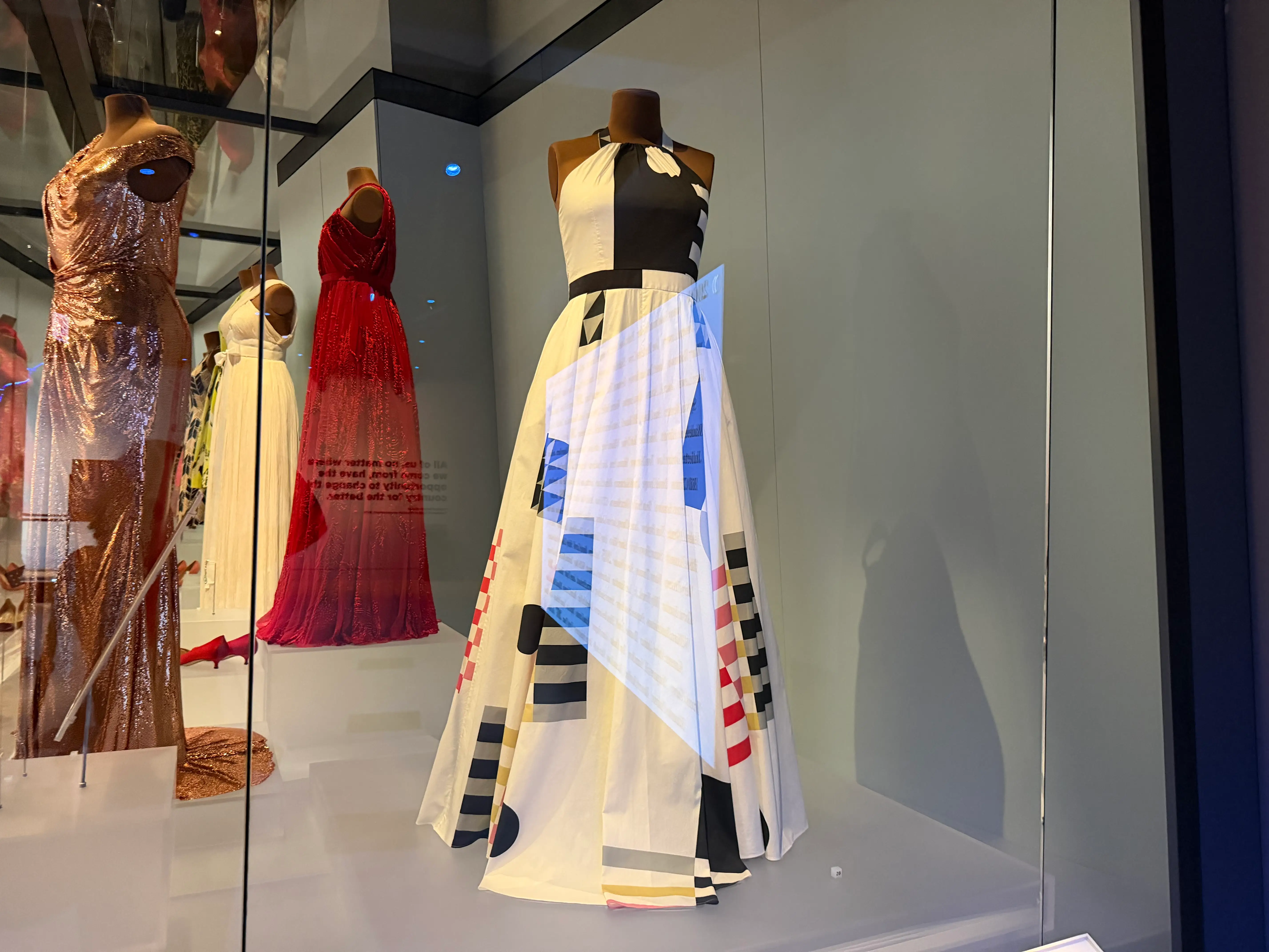 Michelle Obama Michelle Smith for Milly dress on display at the Obama Presidential Center
