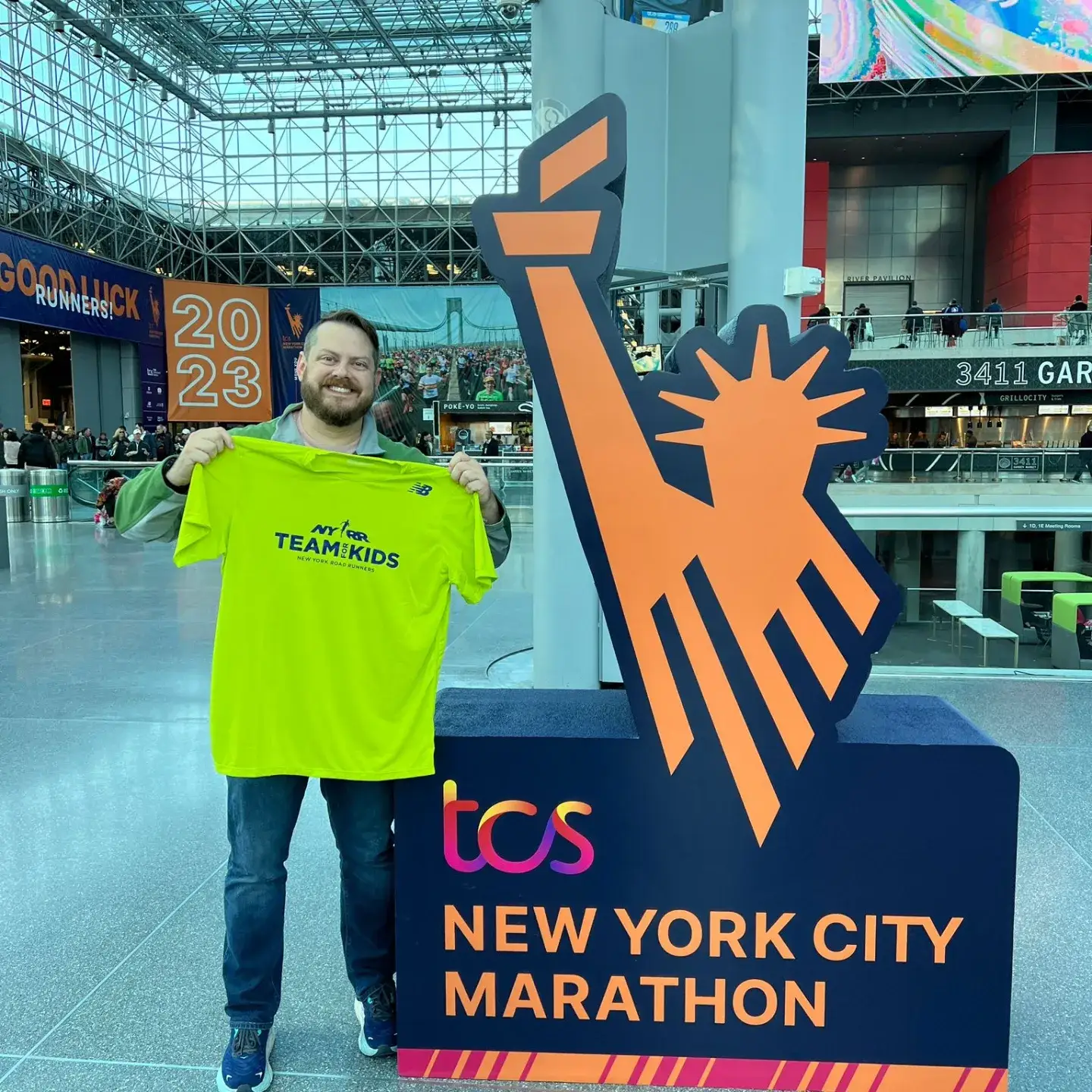 Kevin Lock with his NYC Marathon top