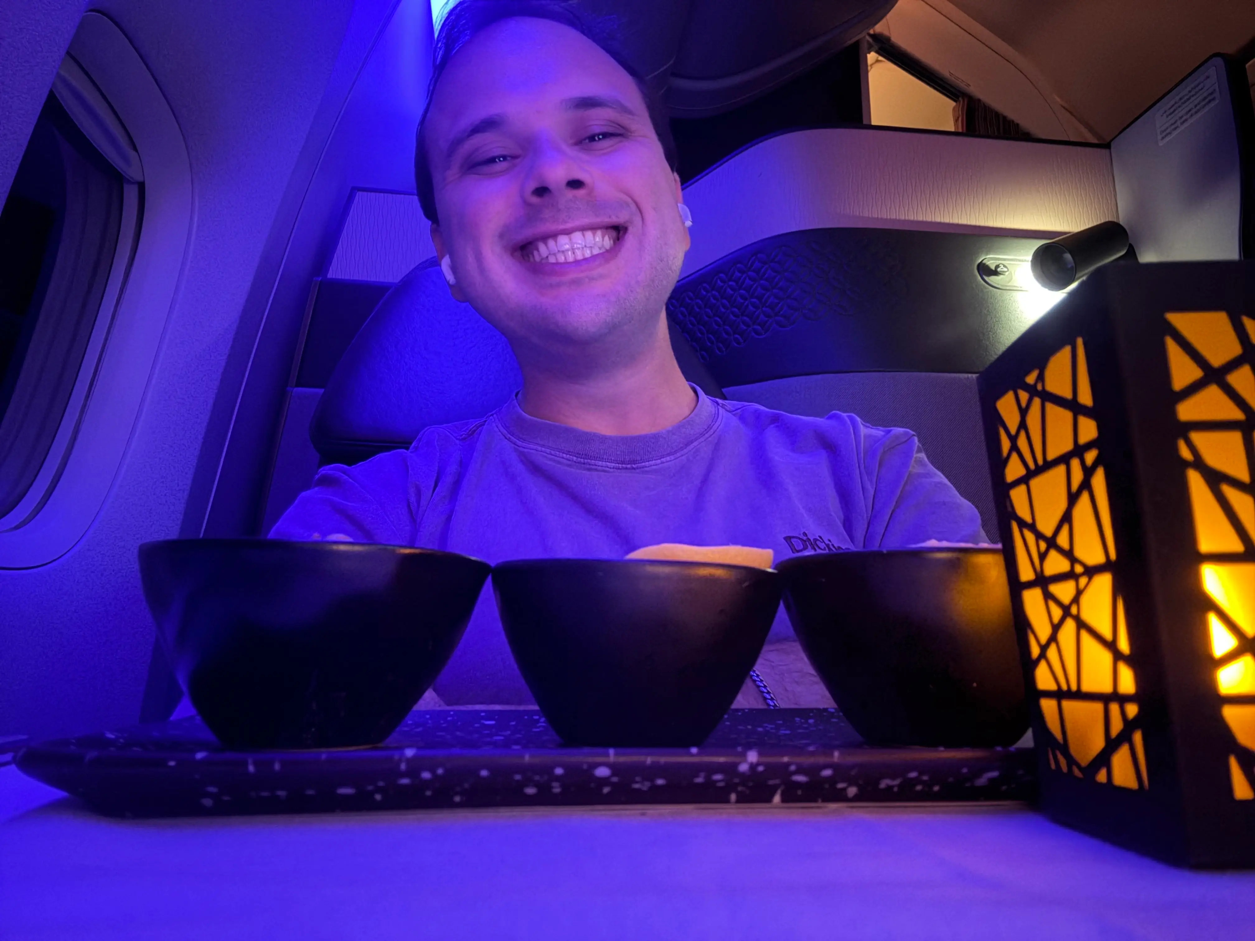 The author in the 777 QSuite.
