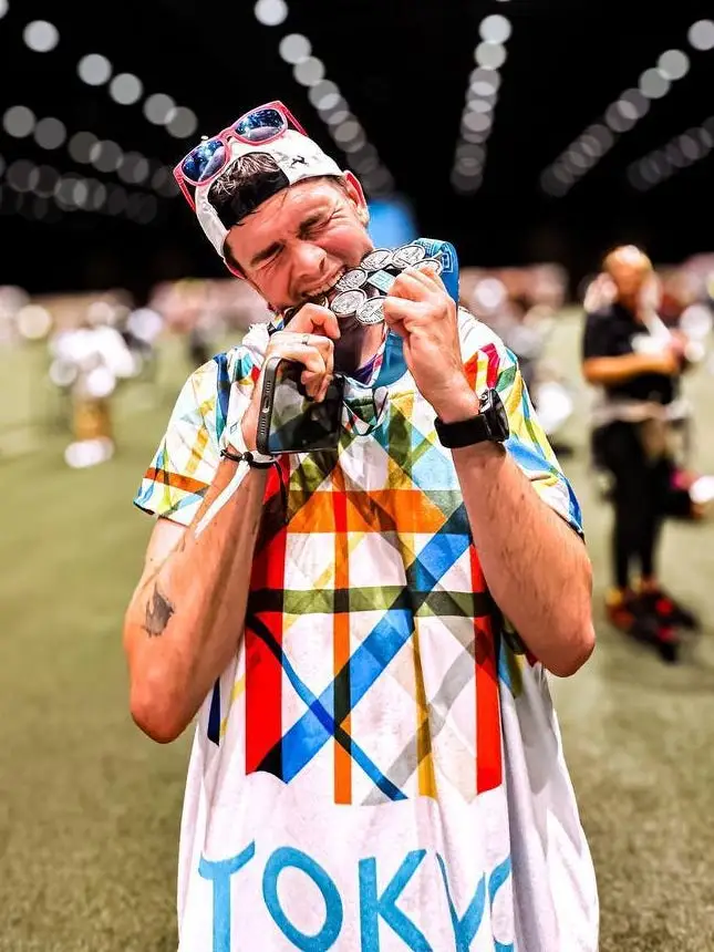 Eugen Godun with his Six Star medal in Tokyo