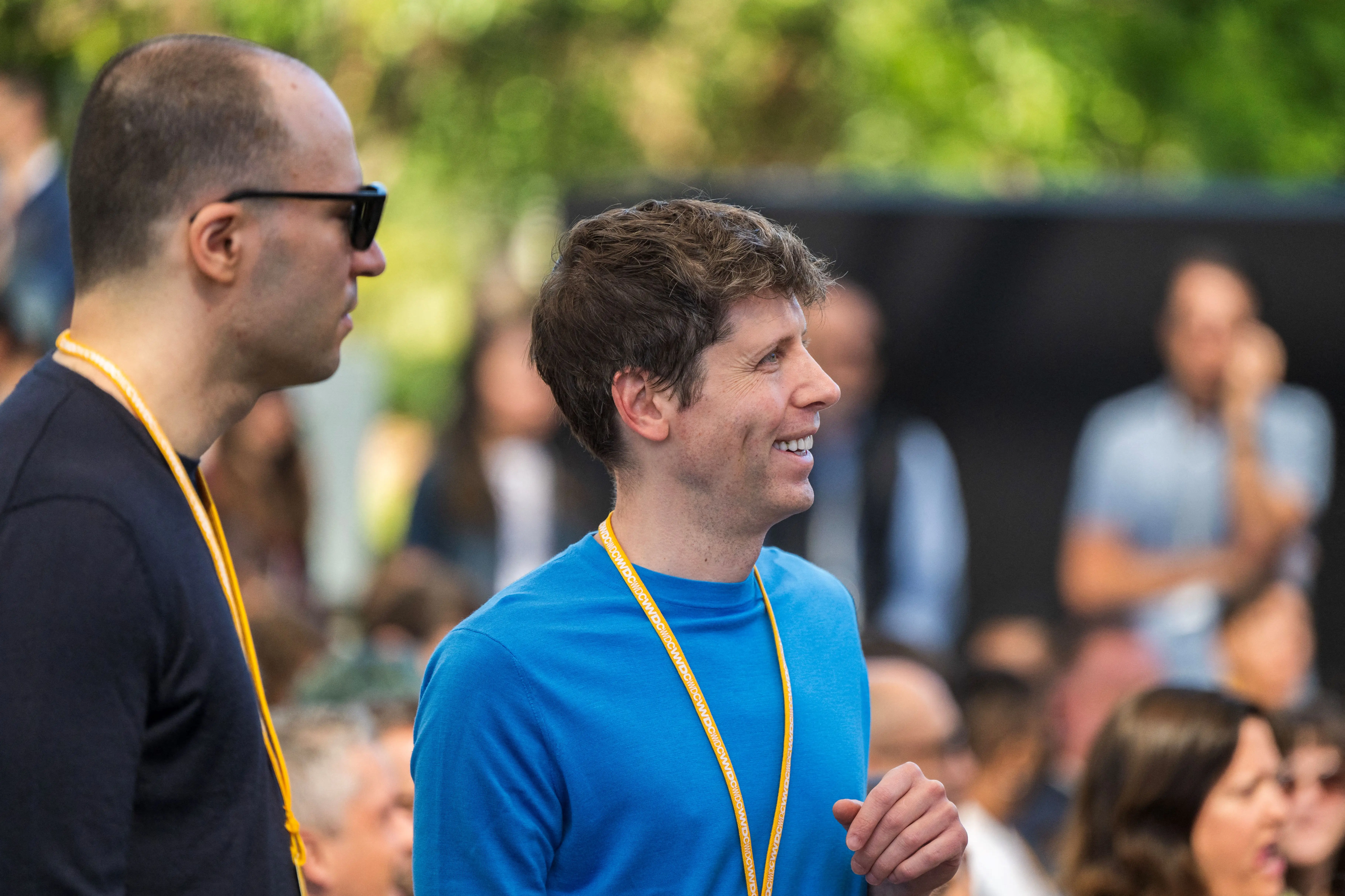 Sam Altman is seen at the 2024 Apple Worldwide Developers Conference