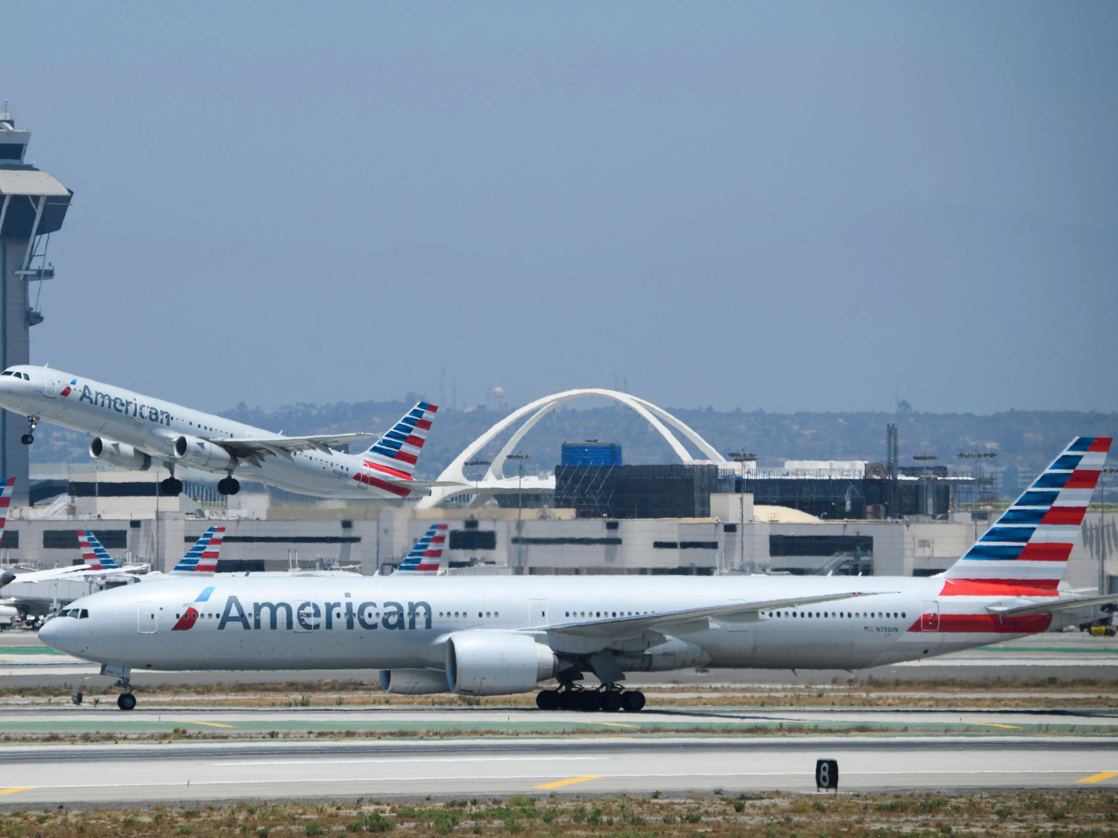 An American 777-300ER.