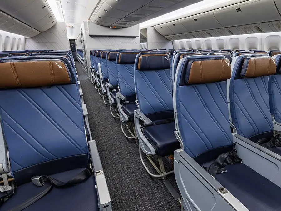 The 777 economy section.