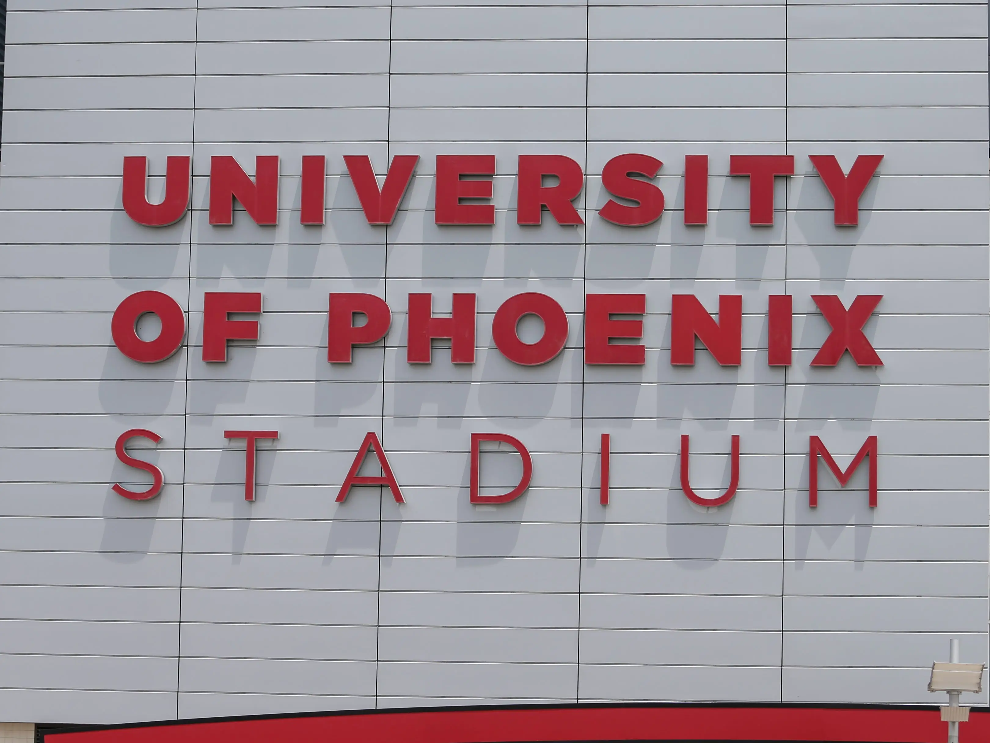 The University of Phoenix sign during the Arizona Cardinals training camp on Aug 8, 2018 at University of Phoenix Stadium in Glendale, Arizona.