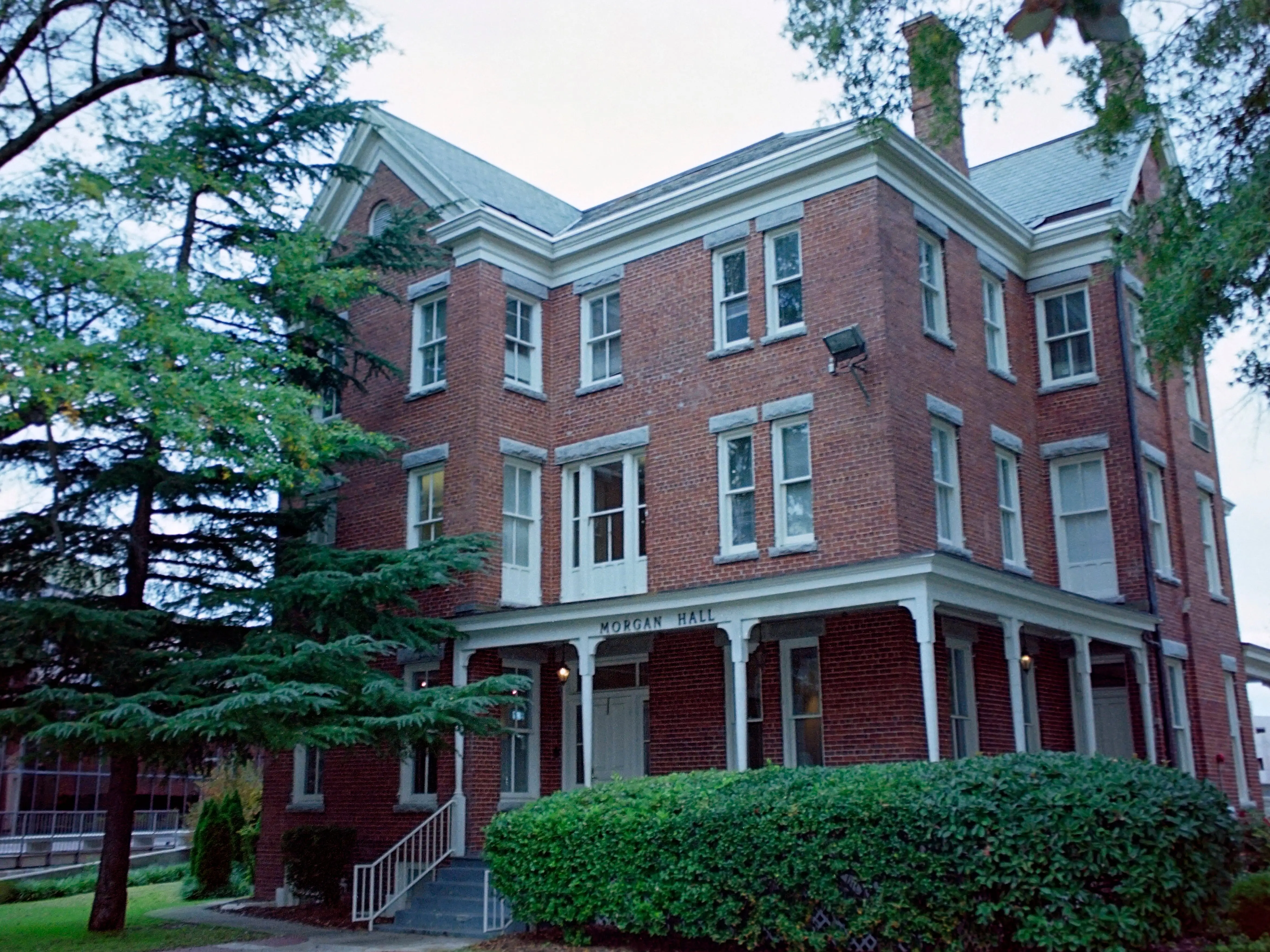 Exterior view of Morgan Hall at the Historically Black College and University, Benedict College in Columbia, South Carolina.