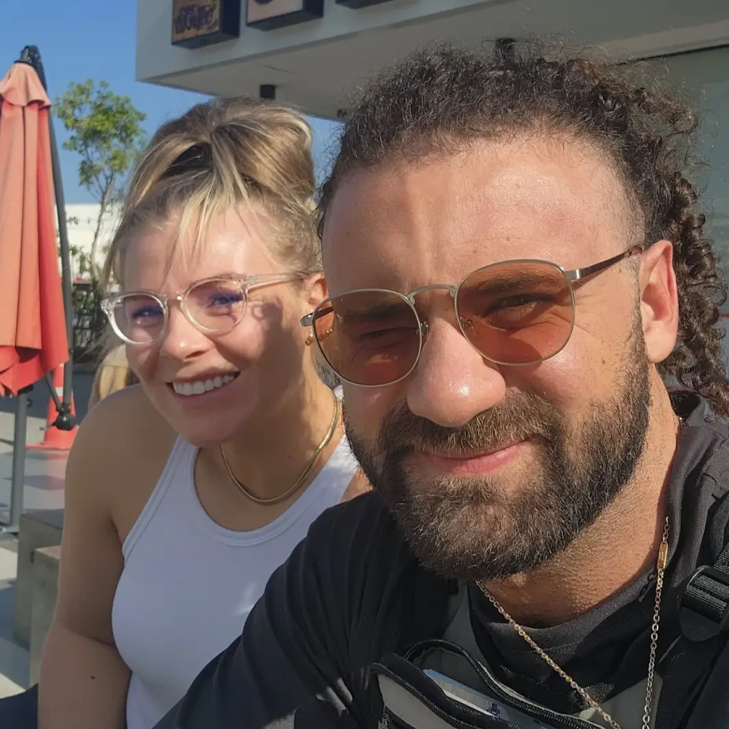 A selfie of a couple.