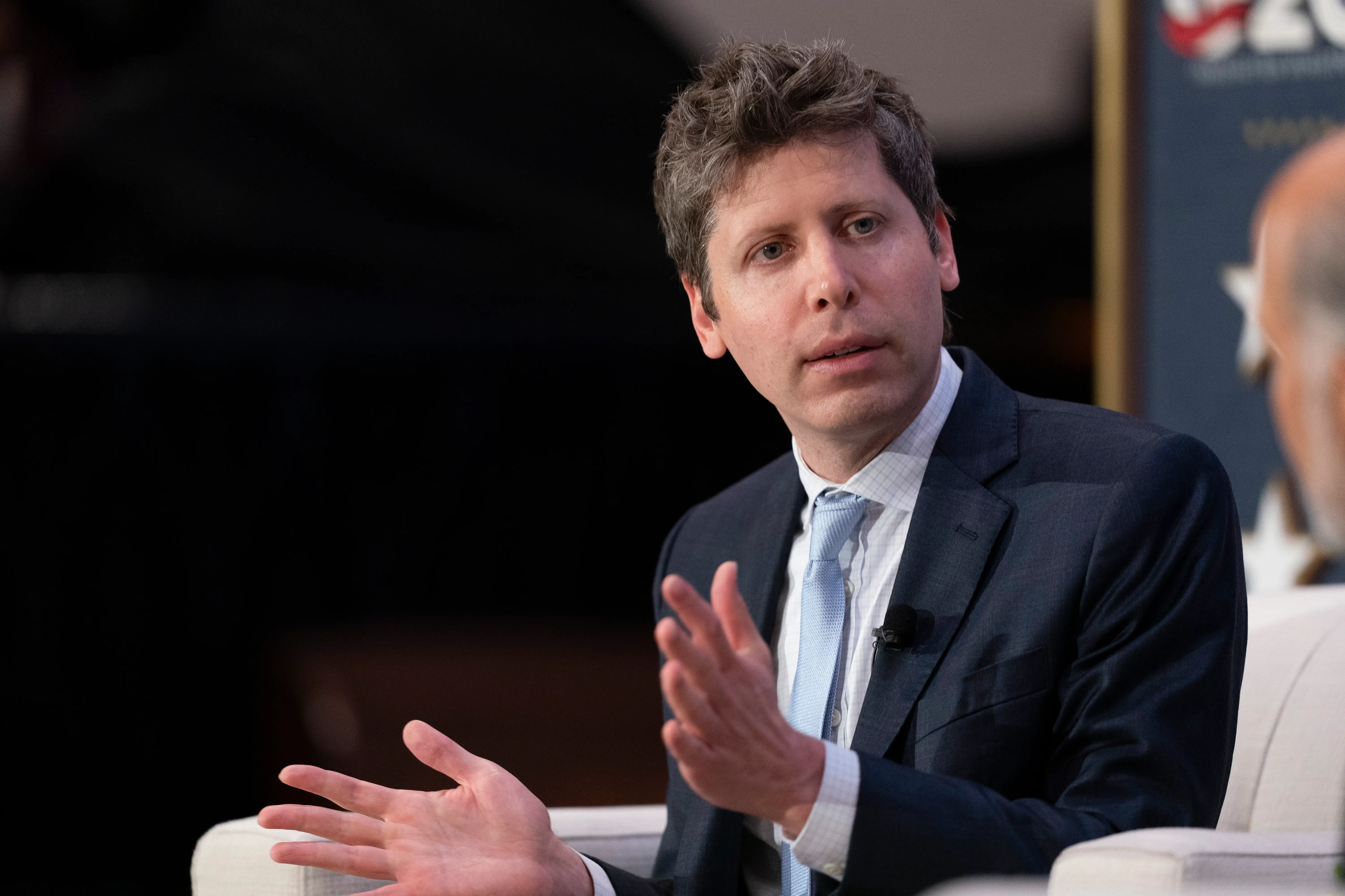 Sam Altman, the CEO of OpenAI, is talking at the G20.