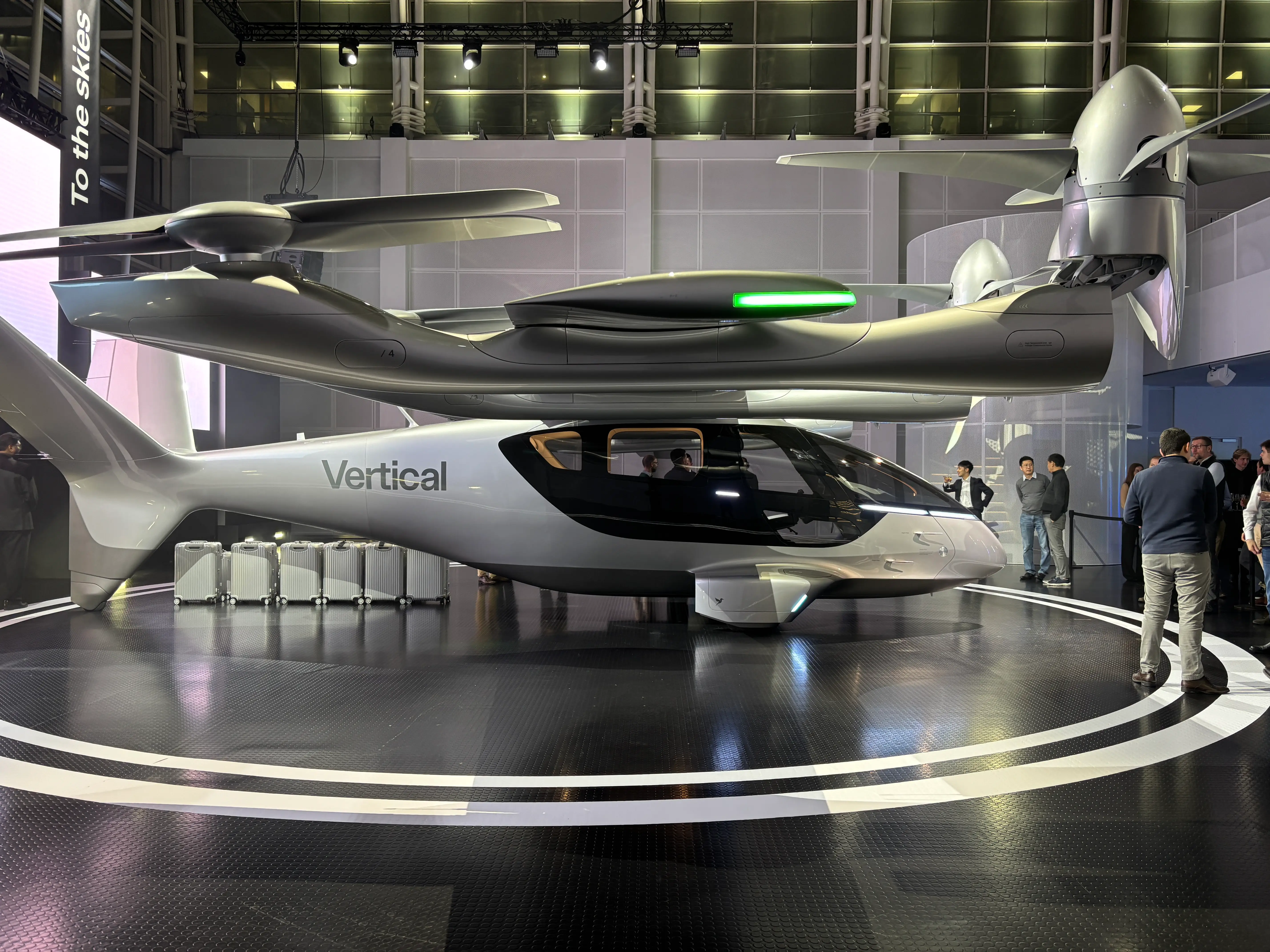 Vertical Aerospace's Valo eVTOL on display at a media event in Canary Wharf, London, in 2025.