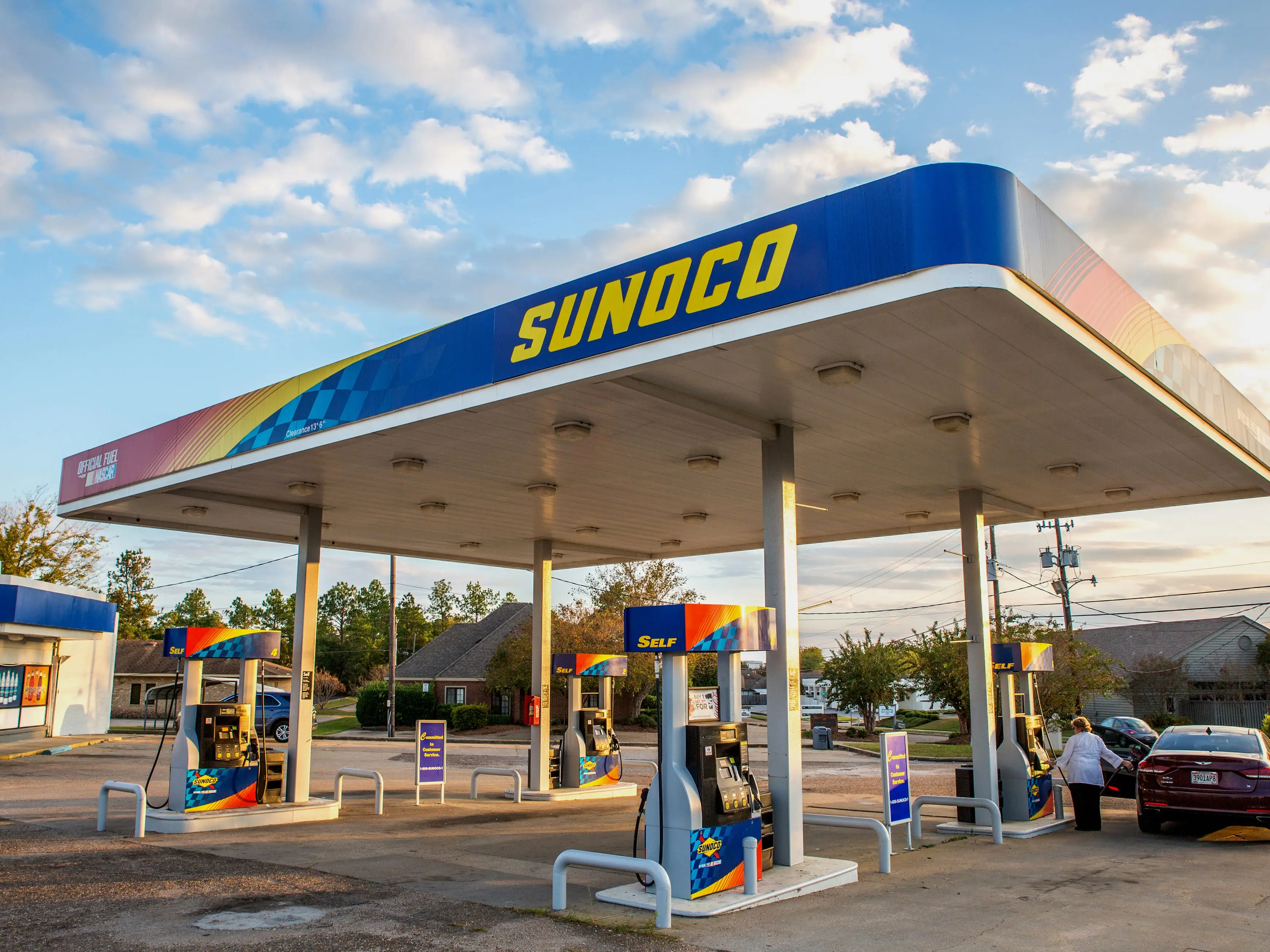 A gas station.