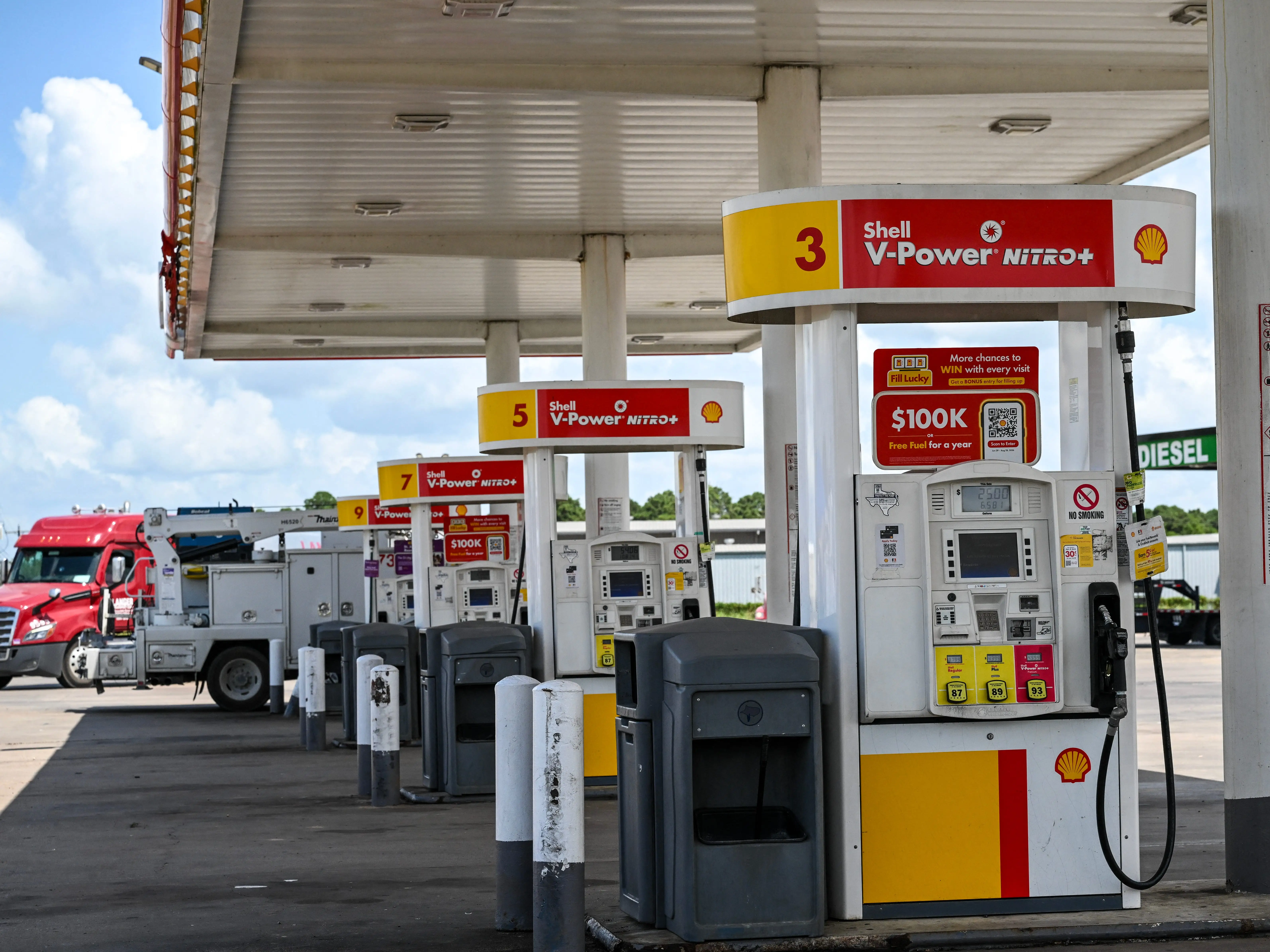 A gas station.