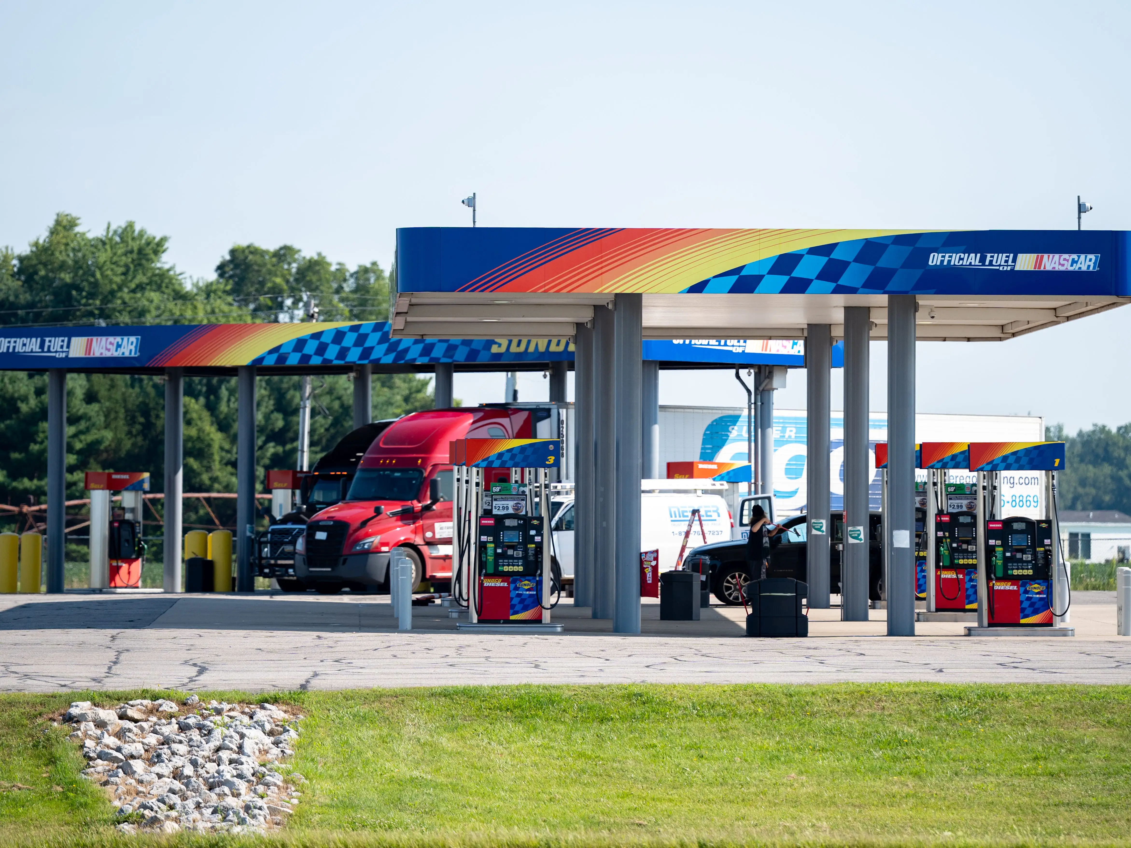 A gas station.
