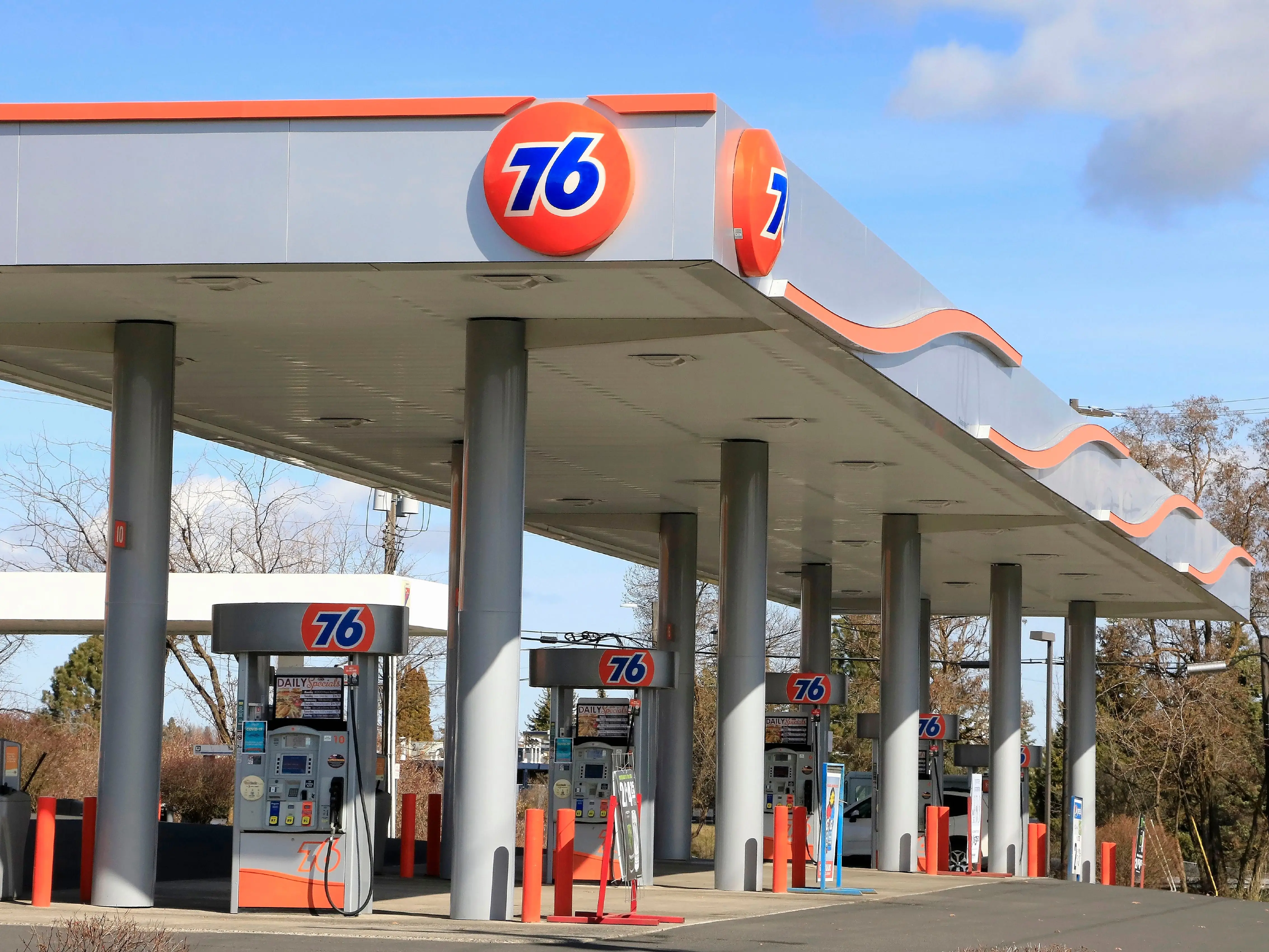 A gas station in daylight.