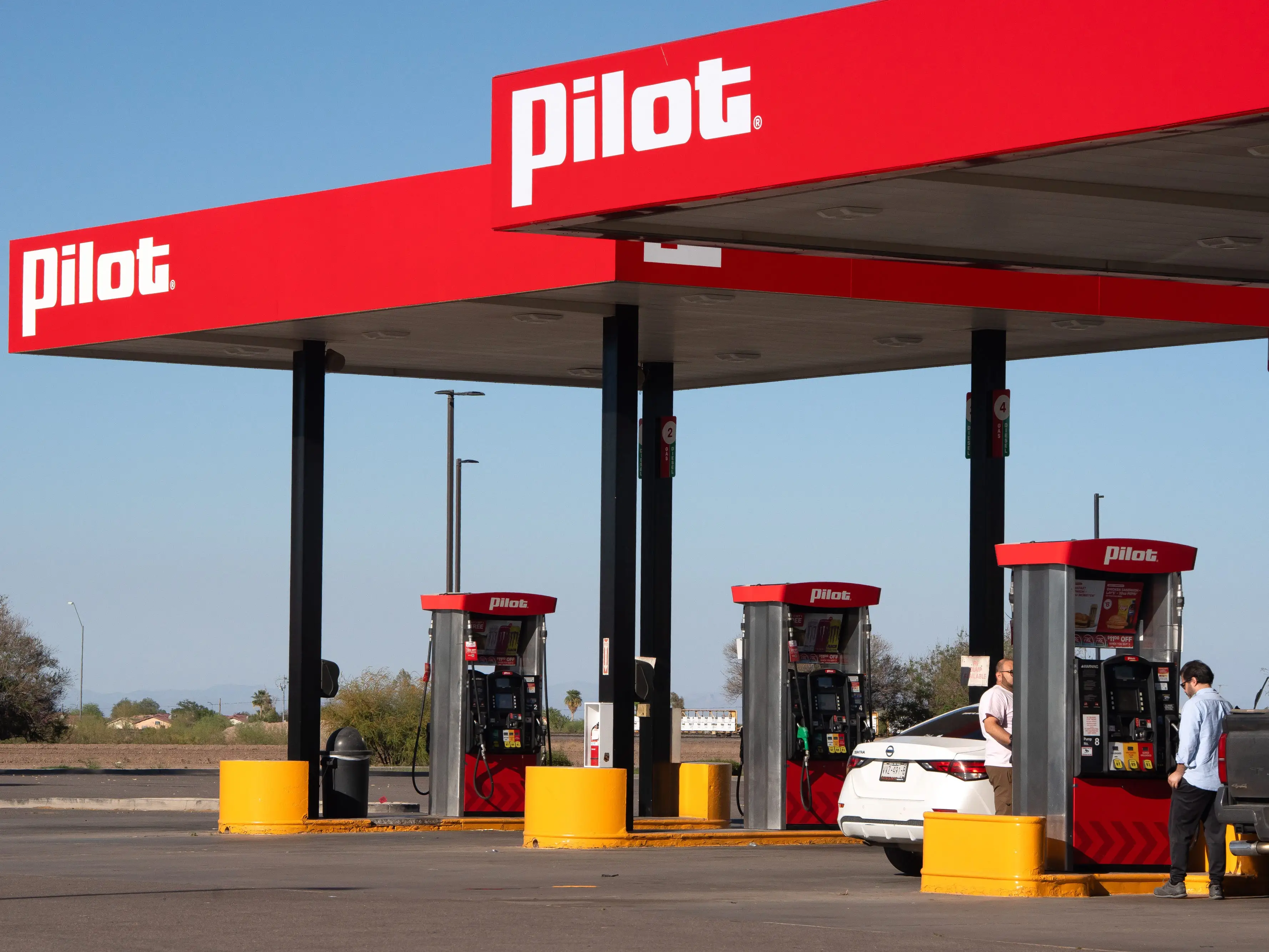 A gas station in daylight.