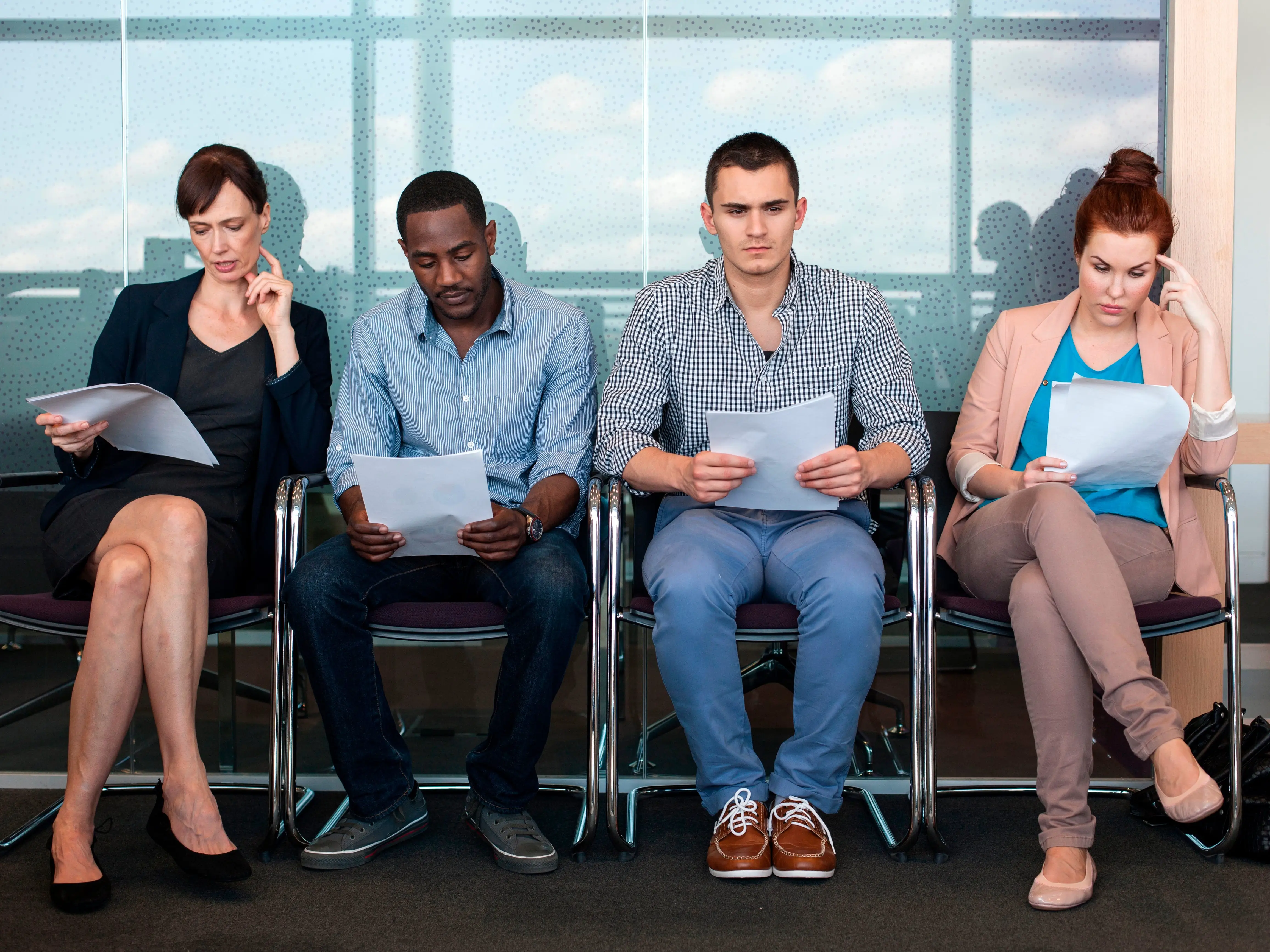 job seekers waiting for interview