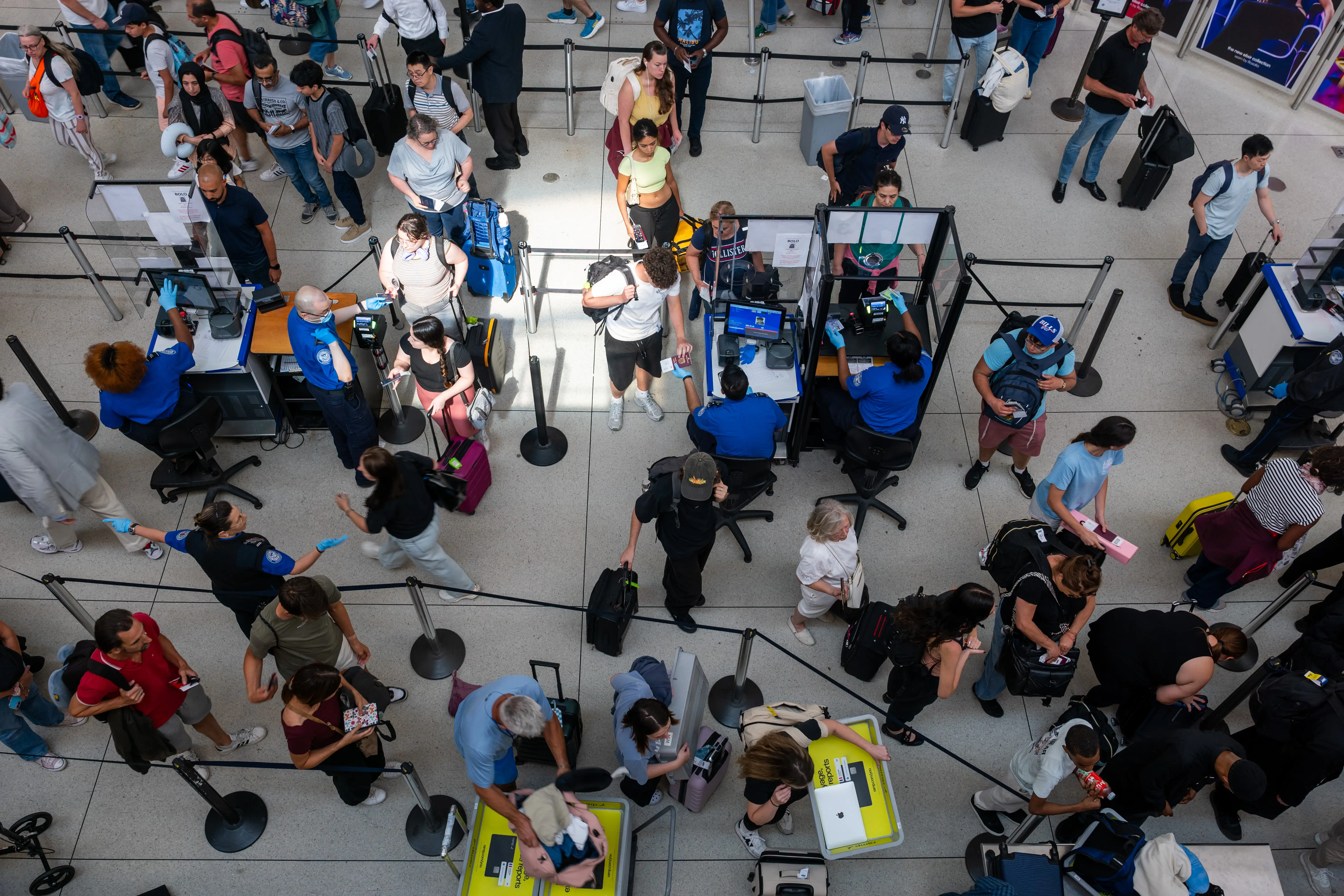 Wait times in TSA security lines vary by airport.