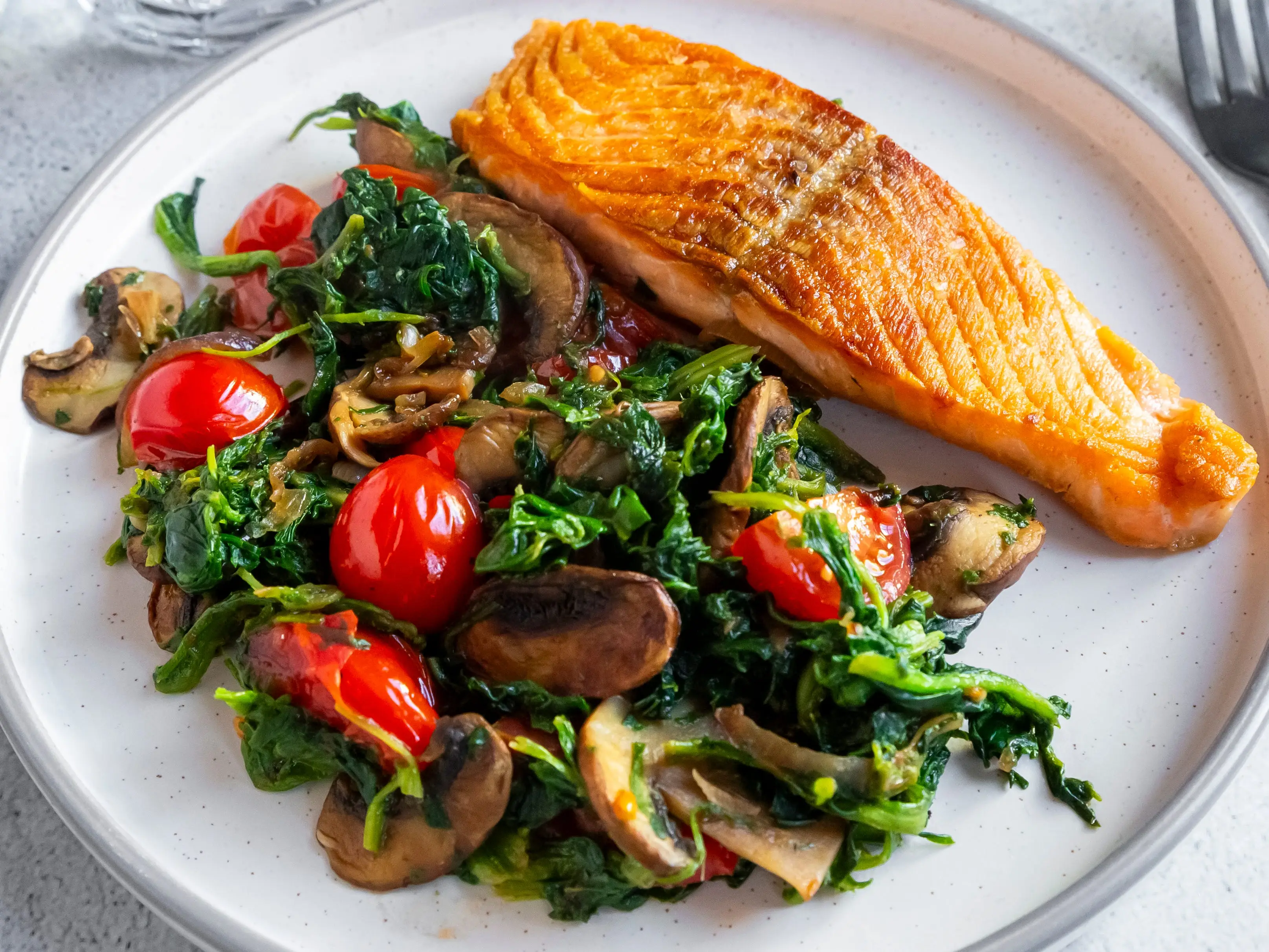 Salmon with salad