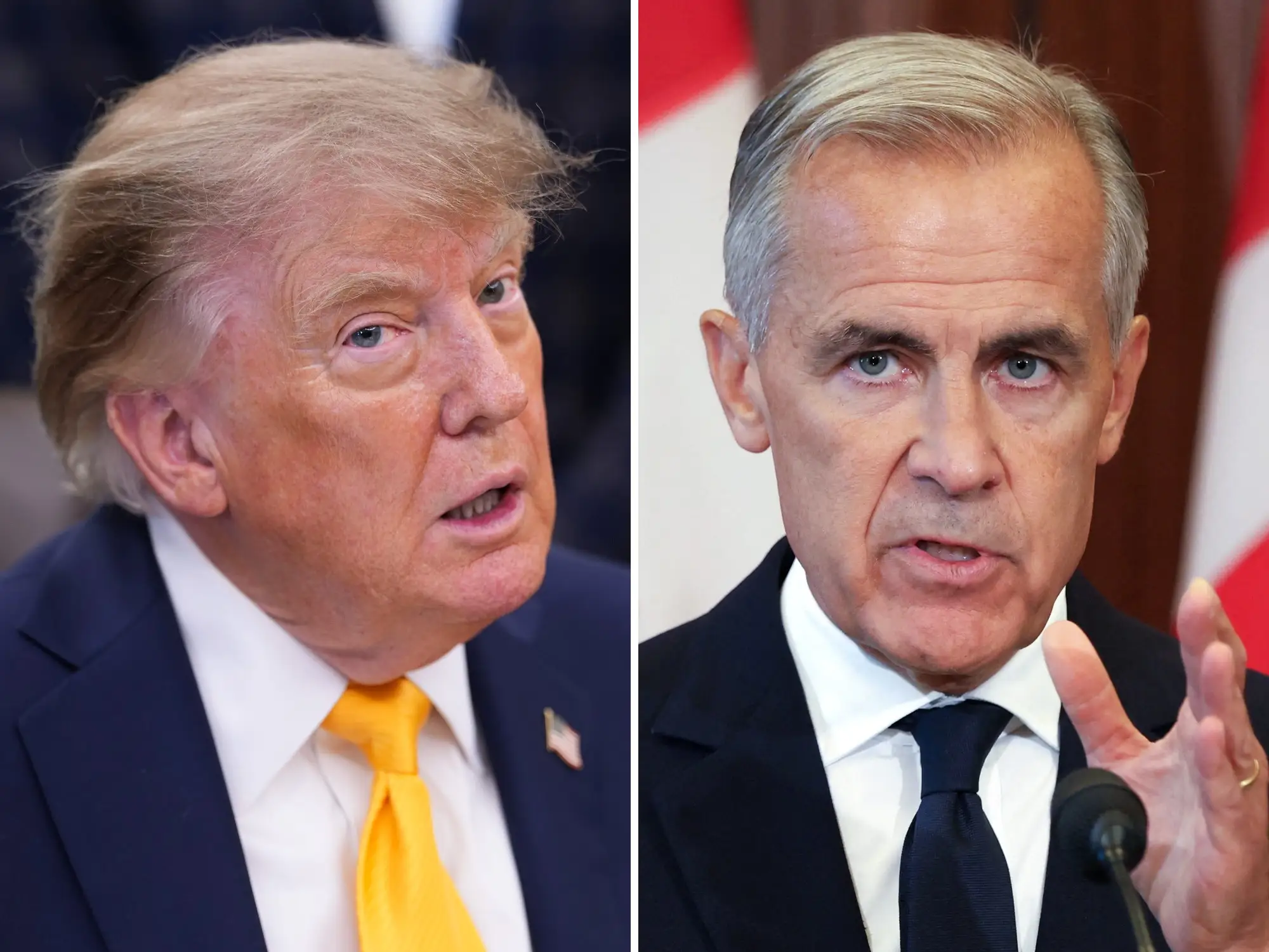 US President Donald Trump and Canadian Prime Minister Mark Carney.