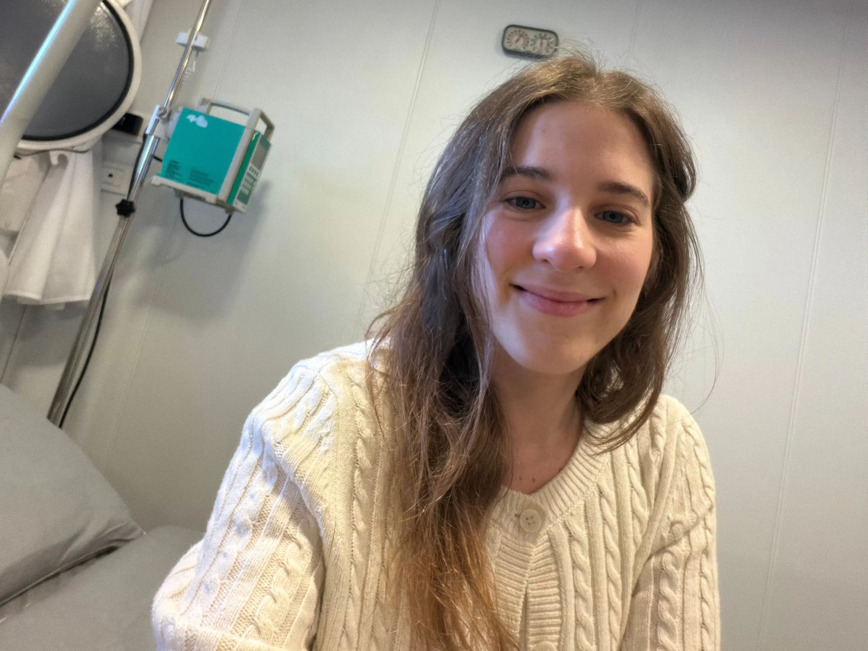 Woman smiling in medical room