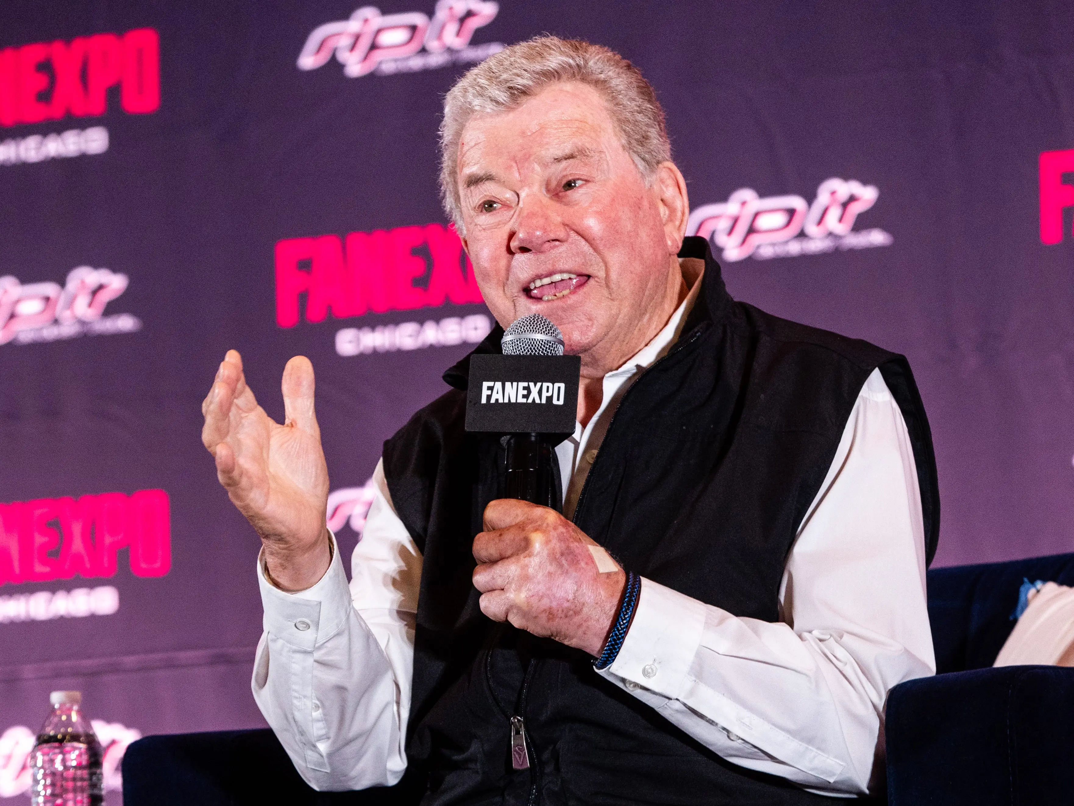William Shatner speaks onstage during FanExpo Chicago 2026 on August 15, 2026 in Rosemont, Illinois.