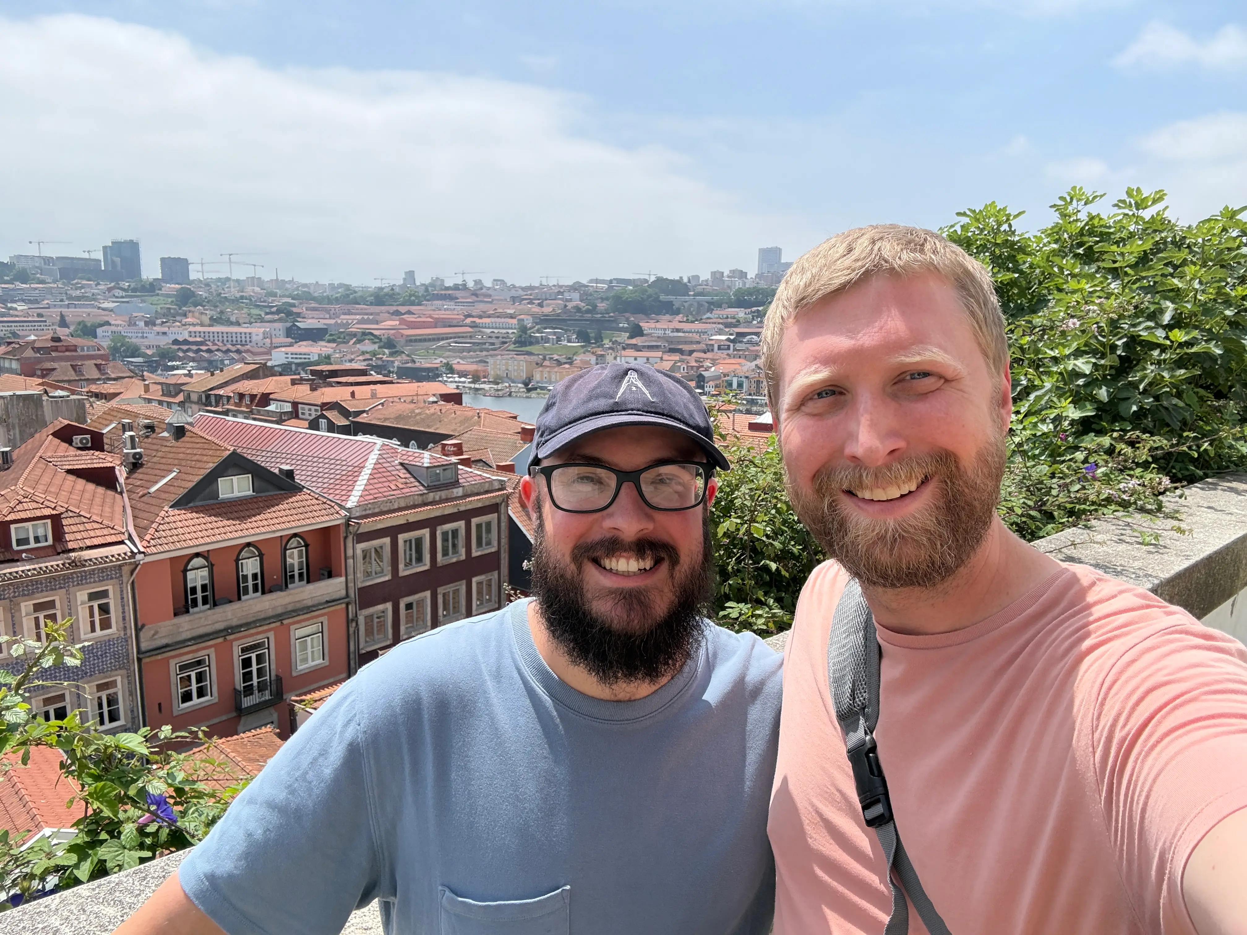 Two men smiling in Porto