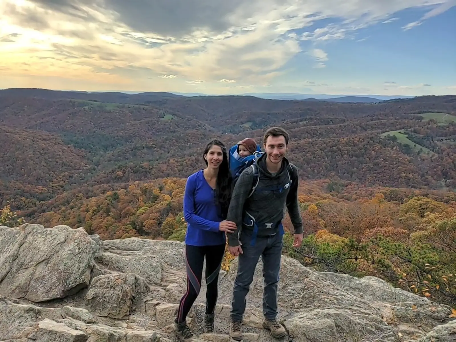 The author and her family stand on a vista.