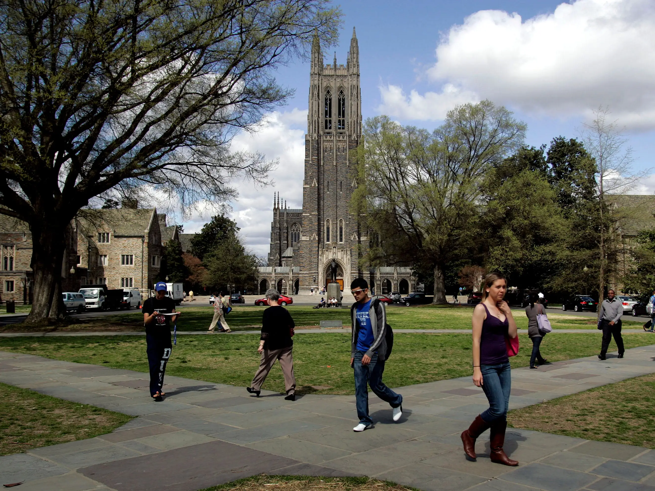 Students on a college campus.
