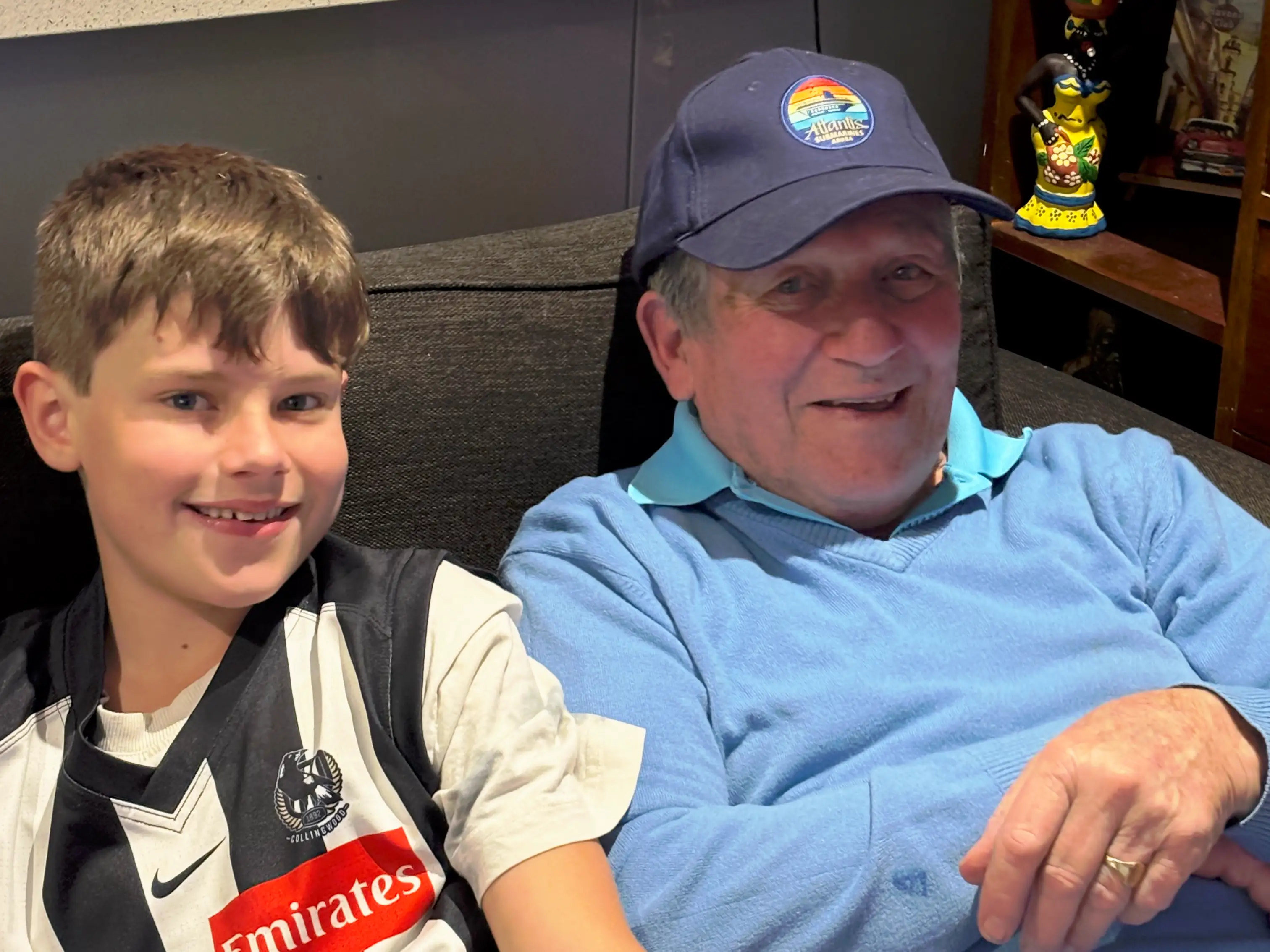 the author's son and father