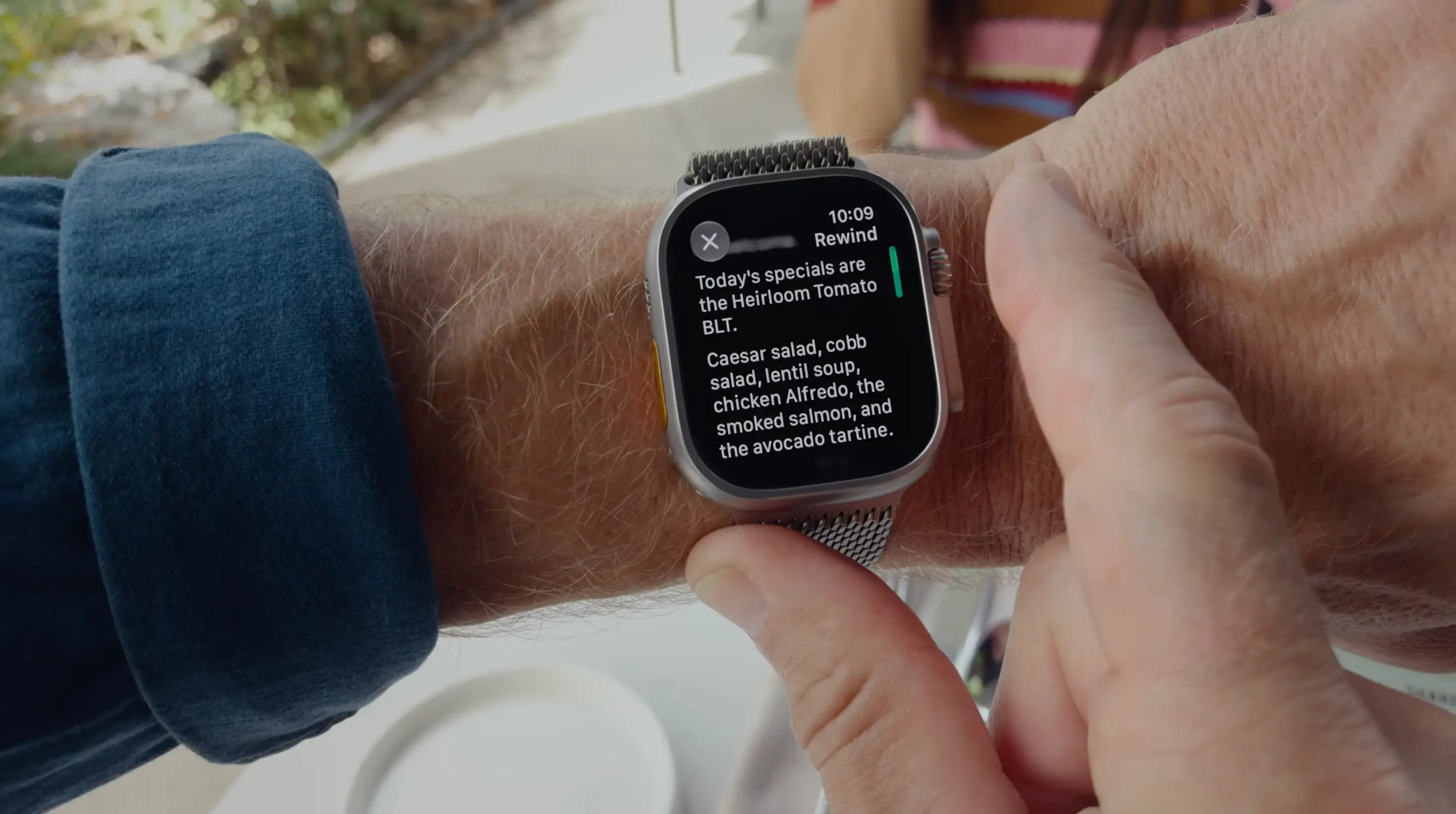Apple's Rewind Audio Intelligence feature on the new Apple Watch