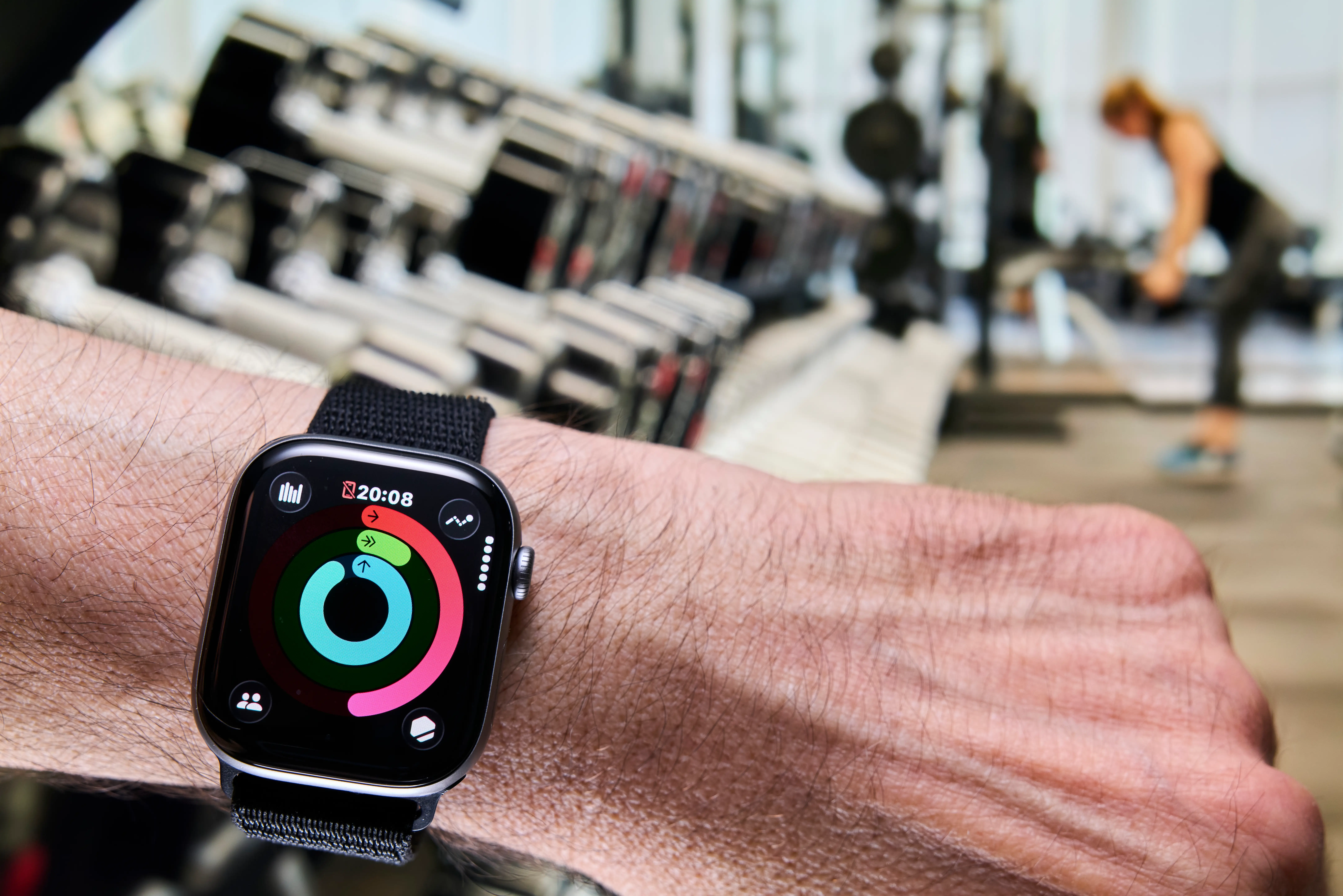 An Apple Watch at the gym