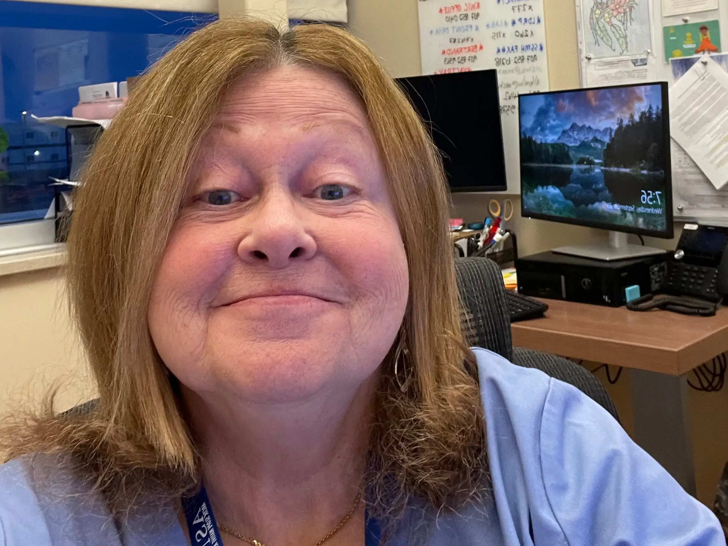 A nurse practitioner in an office