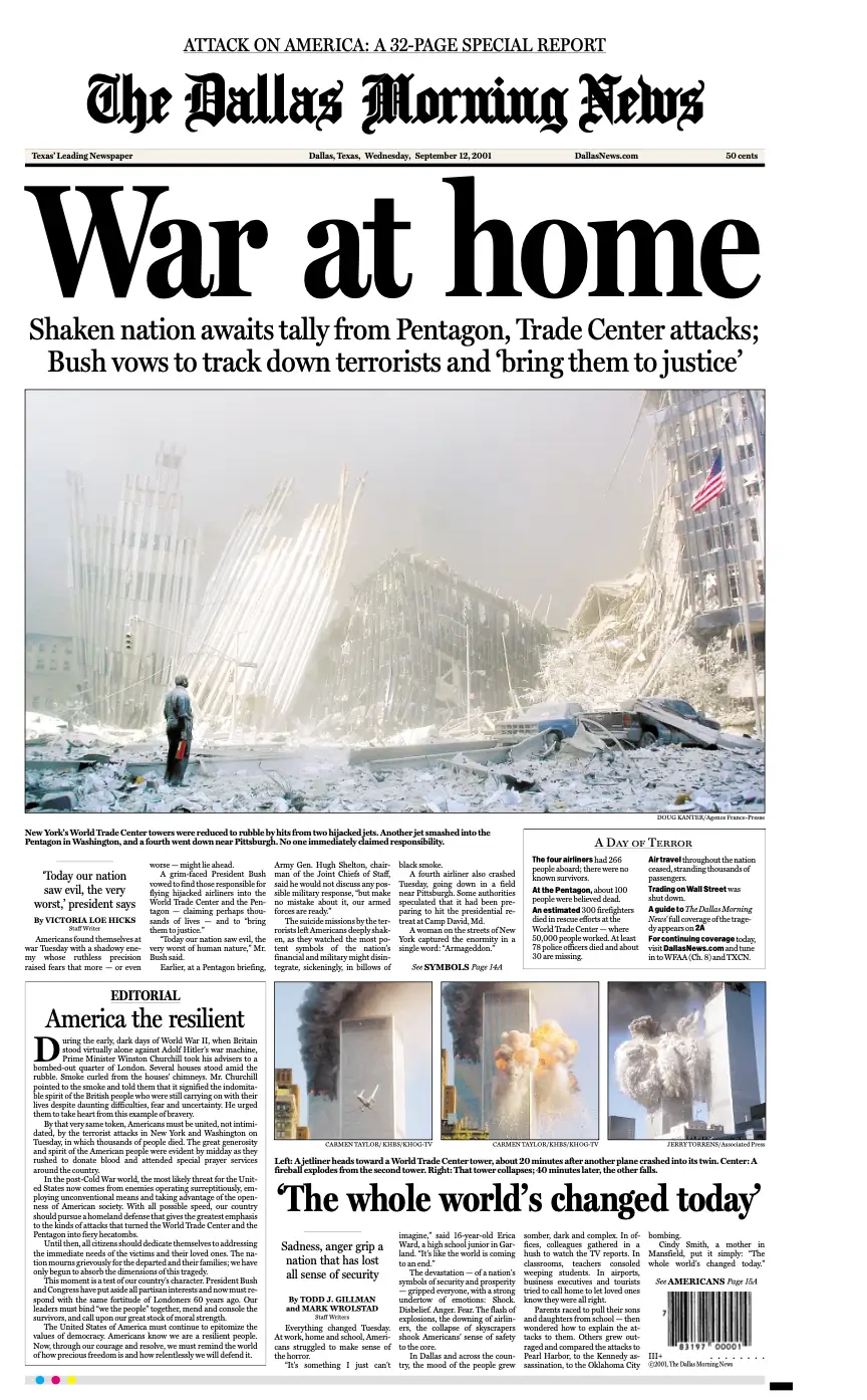 The Dallas Morning News on September 12, 2001.