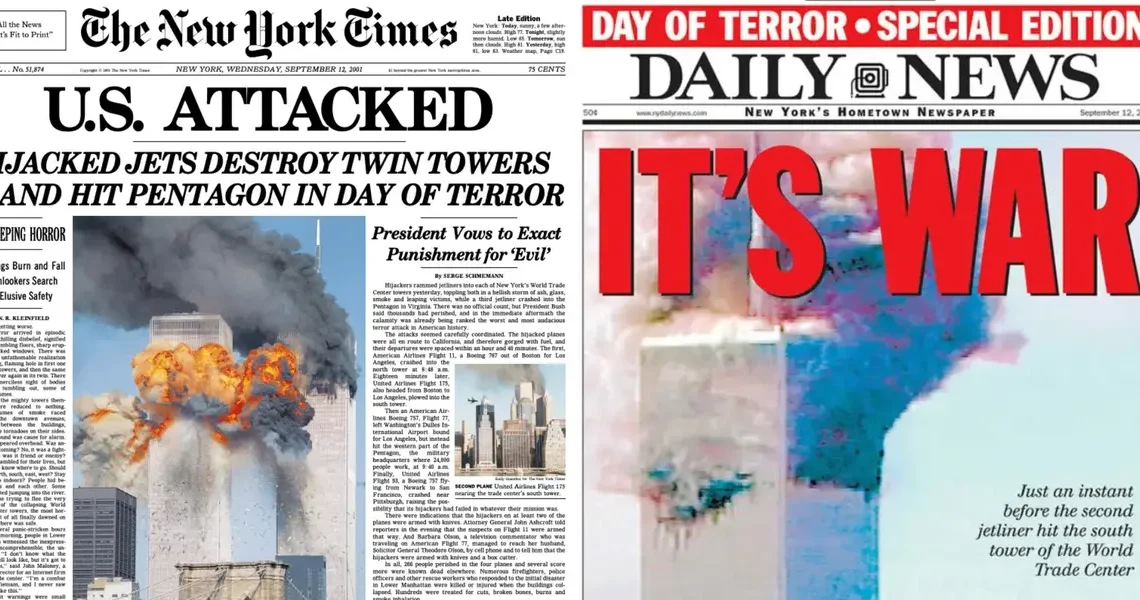 ‘AMERICA’S DARKEST DAY’: Newspaper headlines from around the world after 9/11