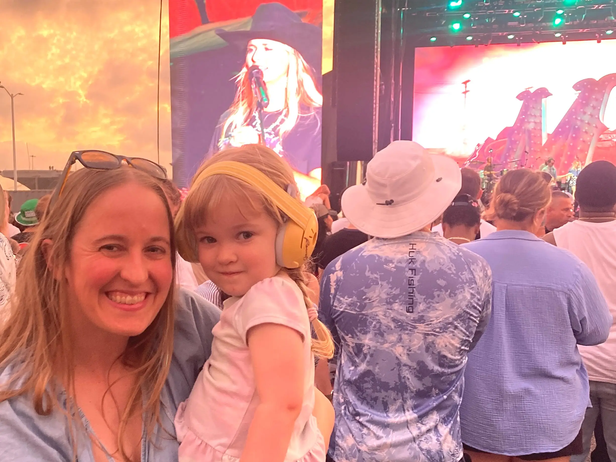 The author with her daughter at a concert.