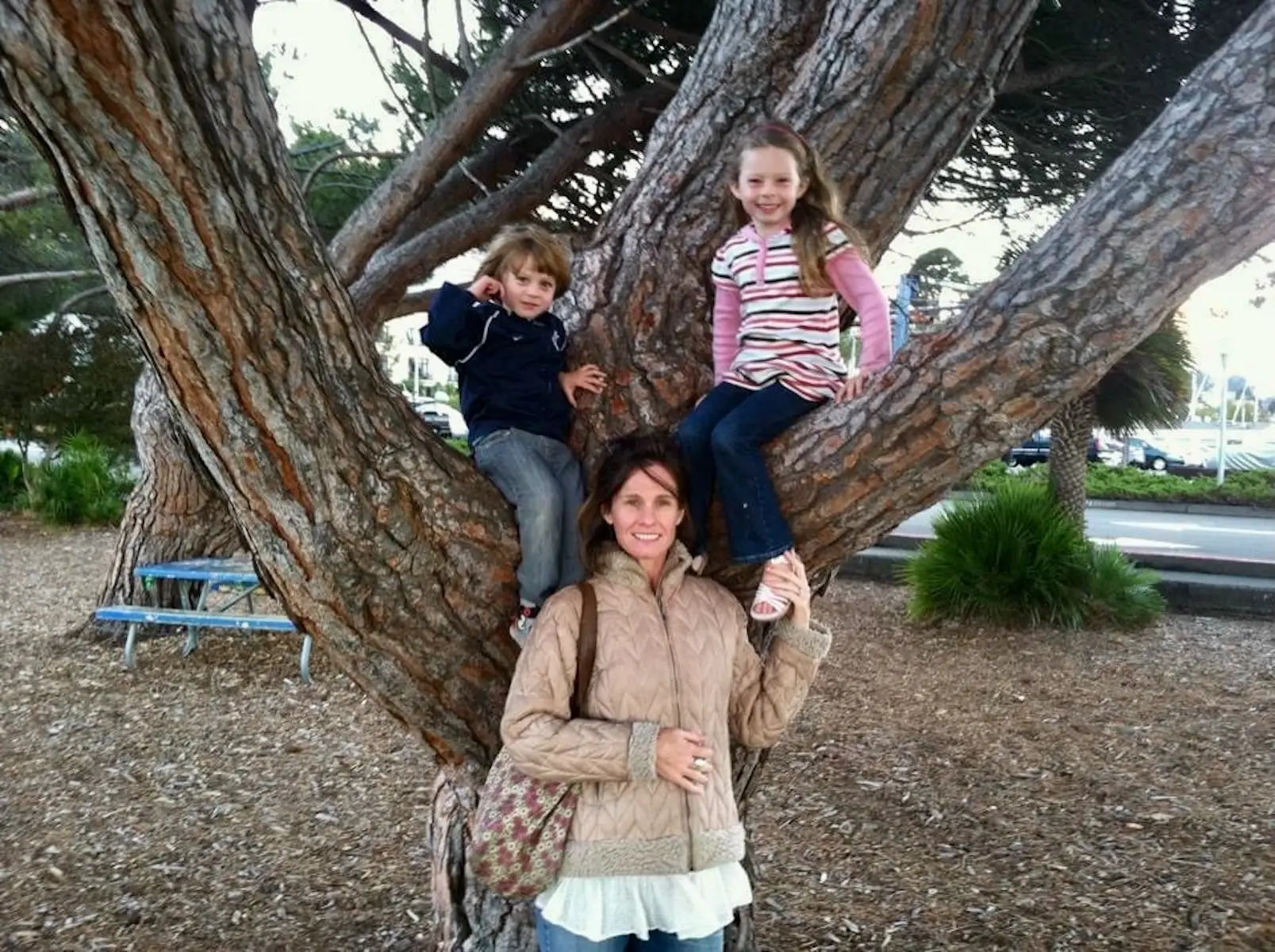 The author and her two children.