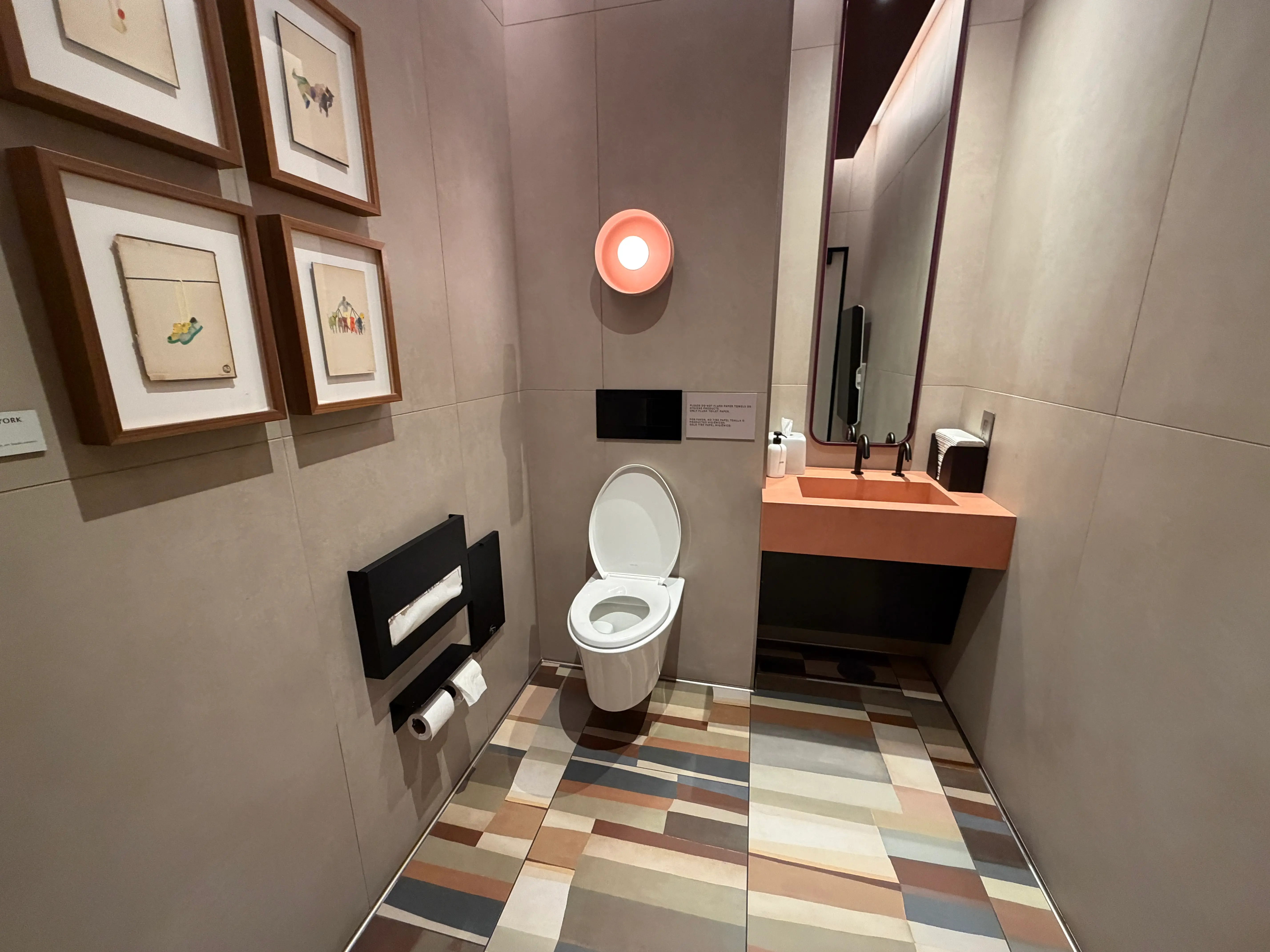 The bathroom at the Capital One Landing