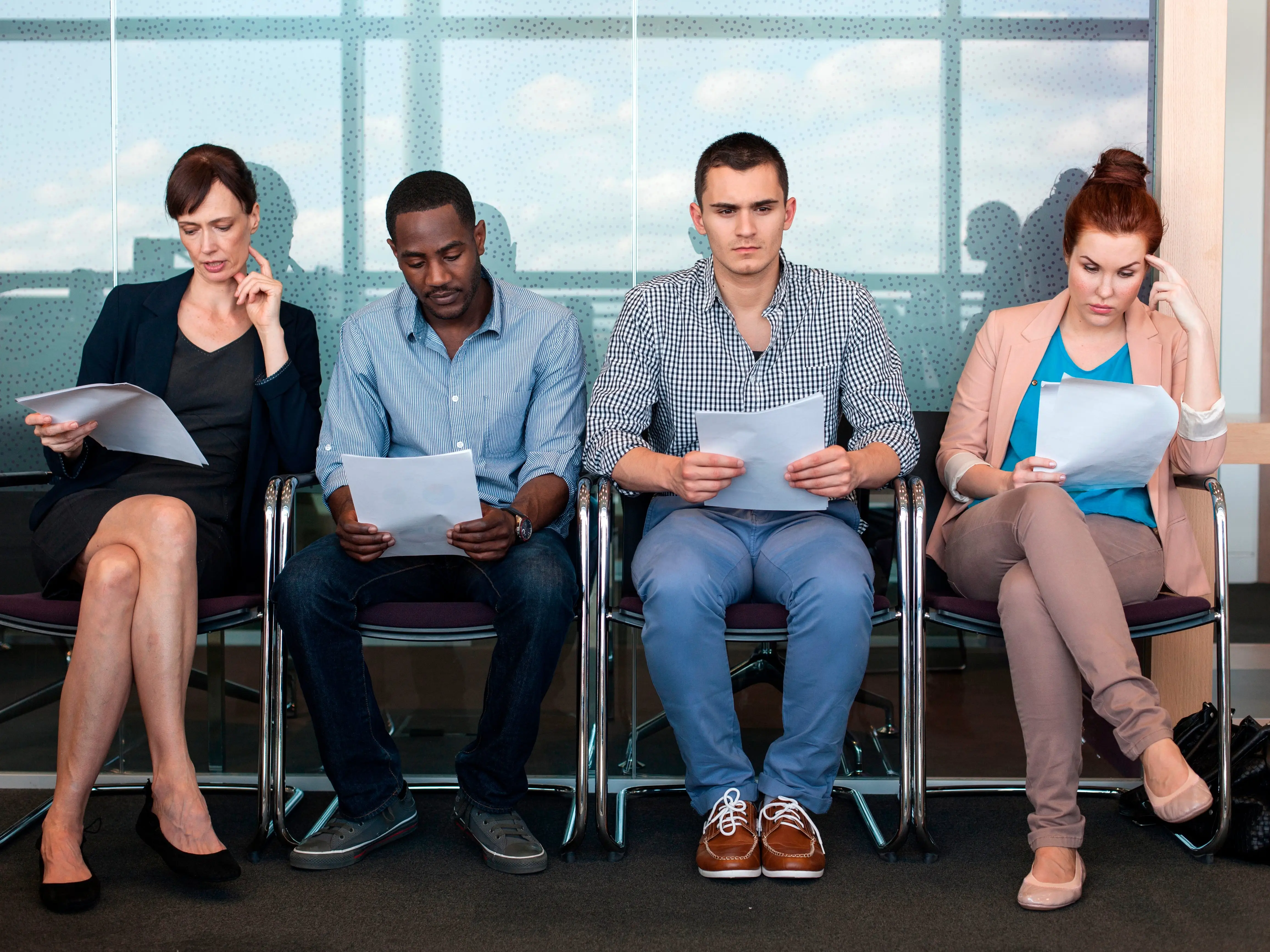 job seekers waiting for interview