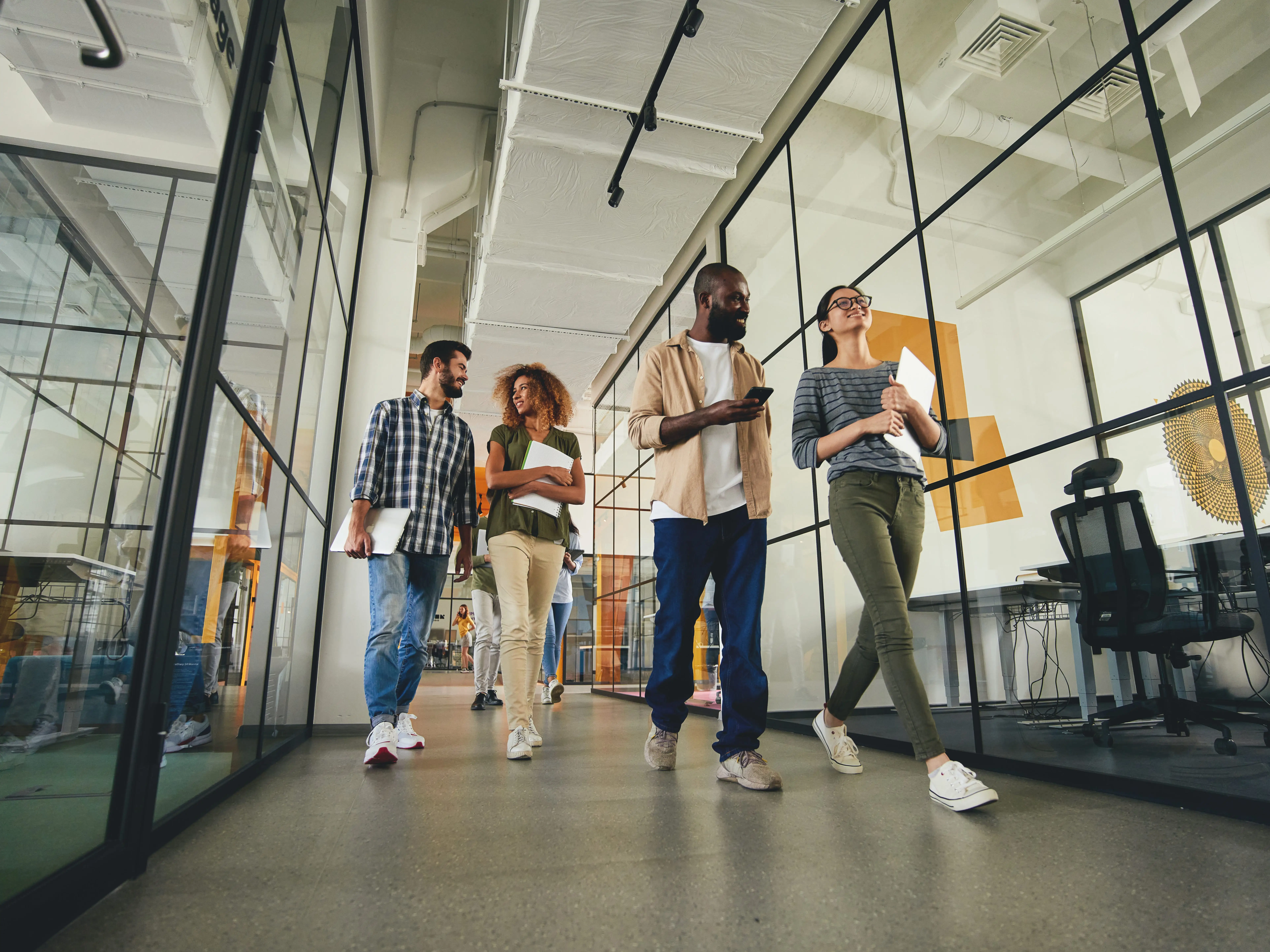 People walking in an office