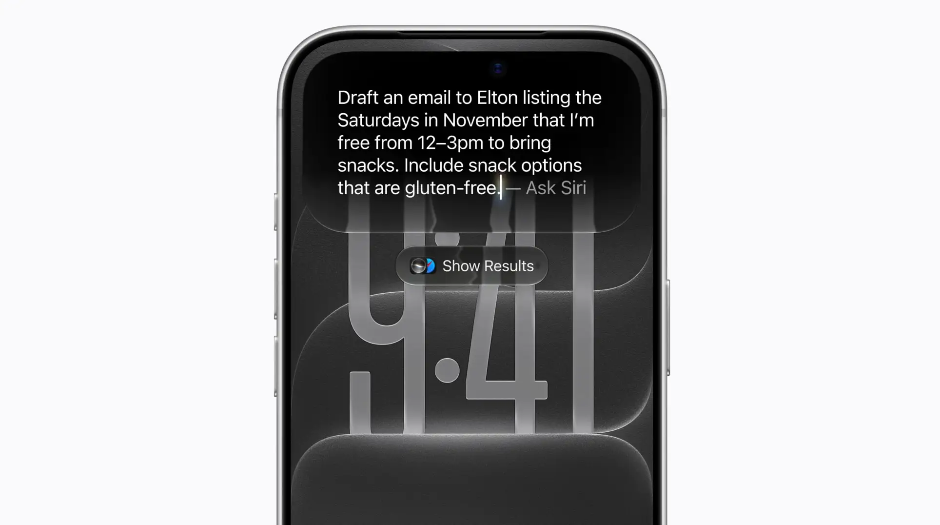 An iPhone with a text bubble at the top describing an 