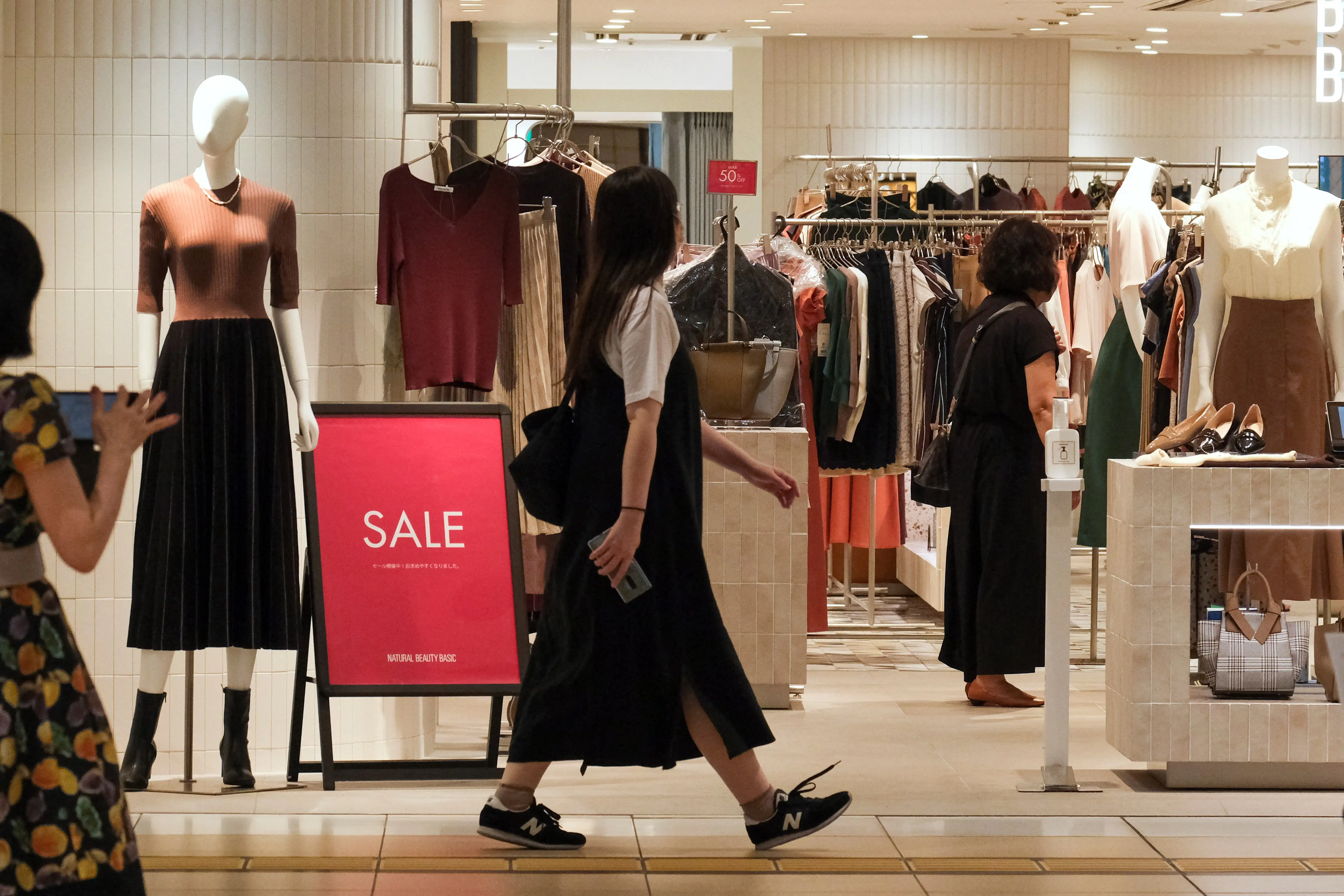 Women in clothing store in Japan