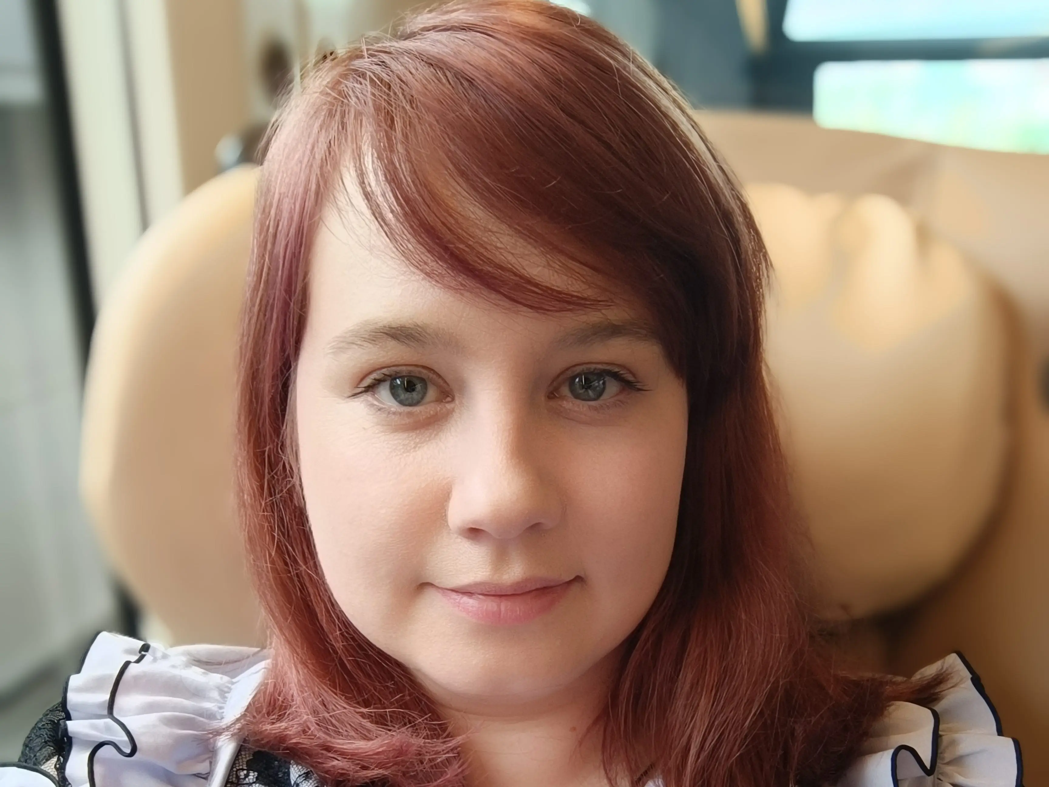 Woman smiling in selfie