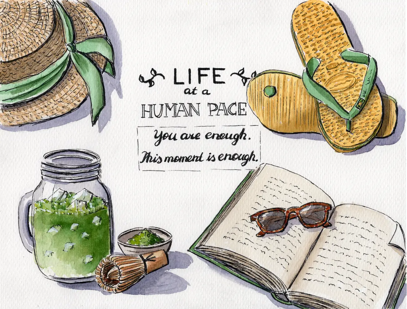 A watercolor artwork created by Sara Wilczynska that reads, 
