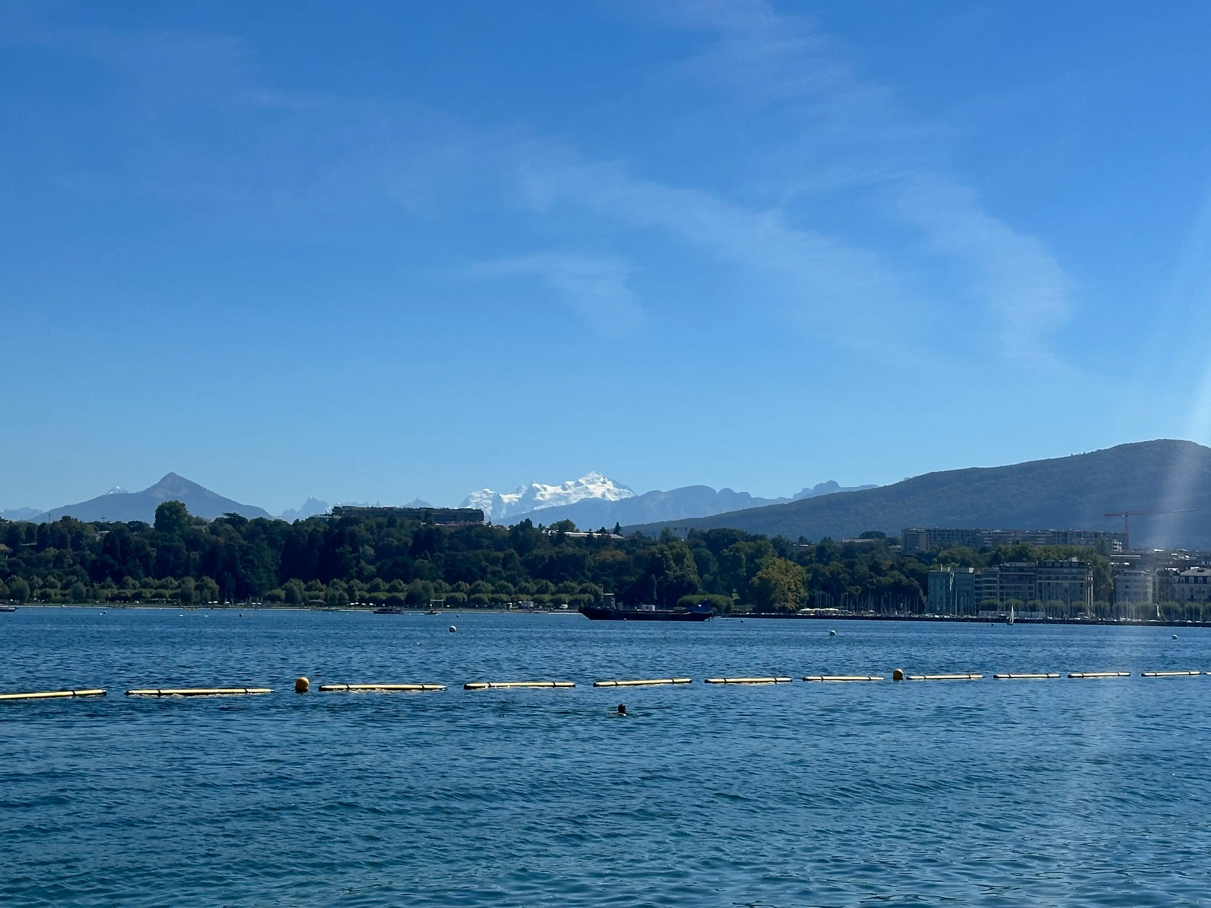 Lake Geneva with Mont Blanc visible in background,