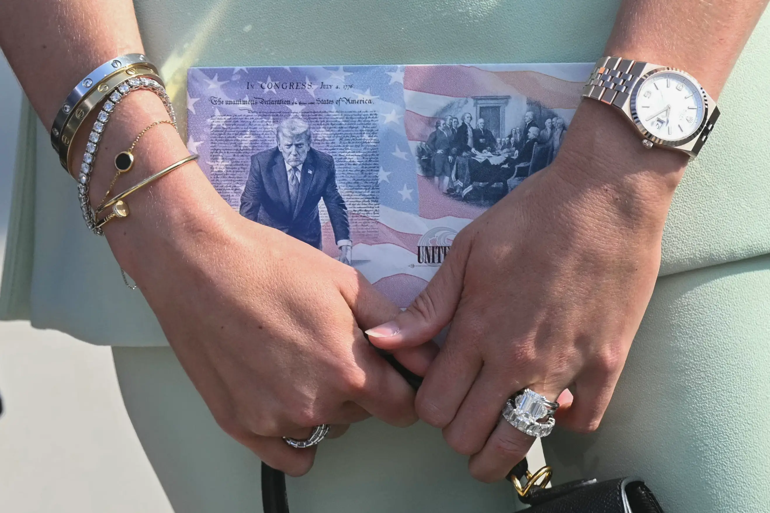 Bettina Trump's engagement ring and wedding band.