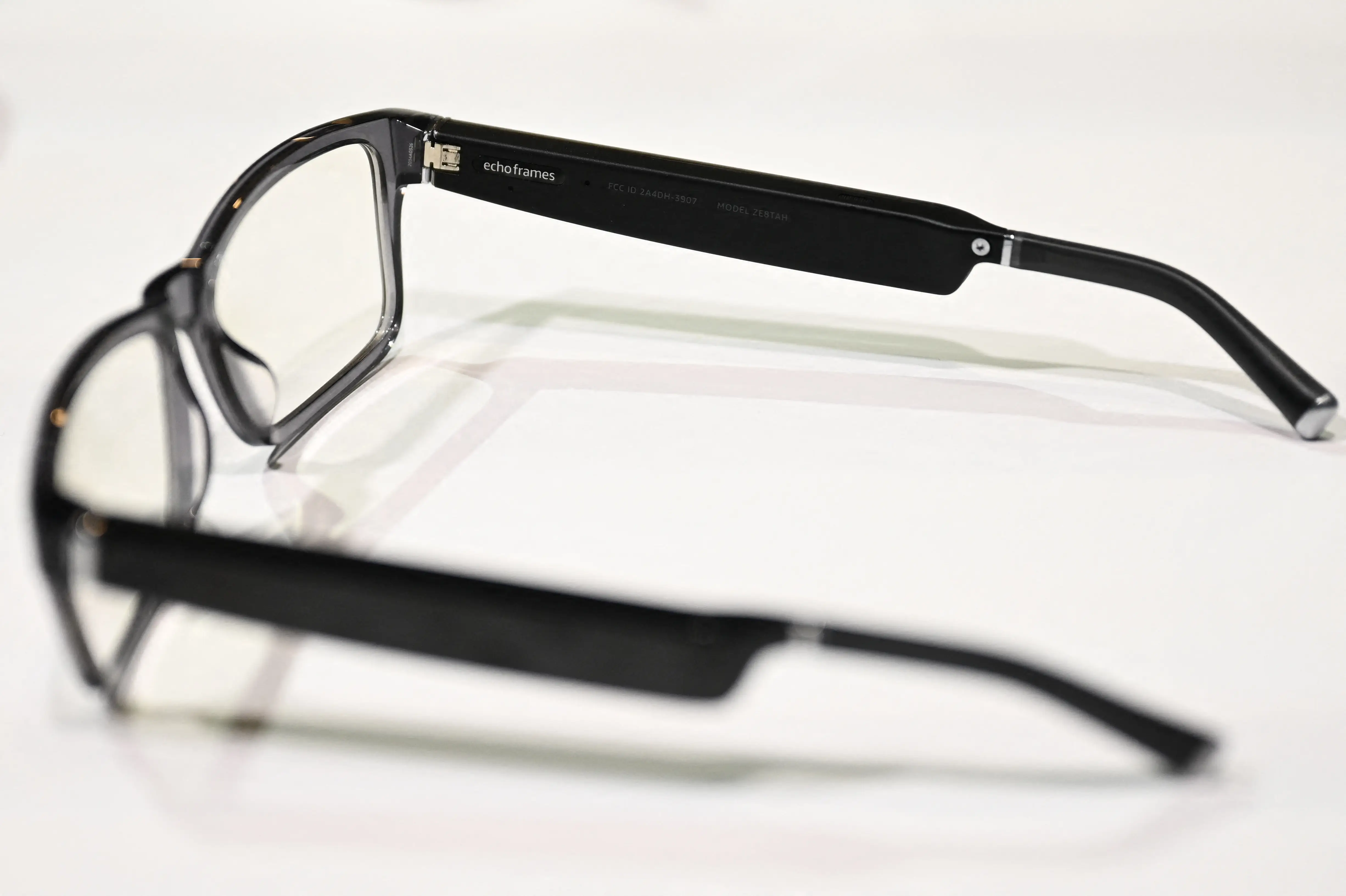 A pair of Amazon Echo Frame glasses, which notably don't include cameras.