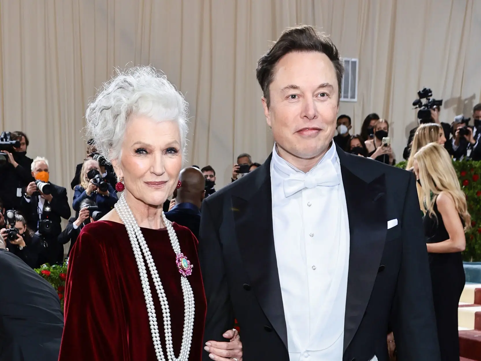 Maye Musk and her son, Elon Musk.