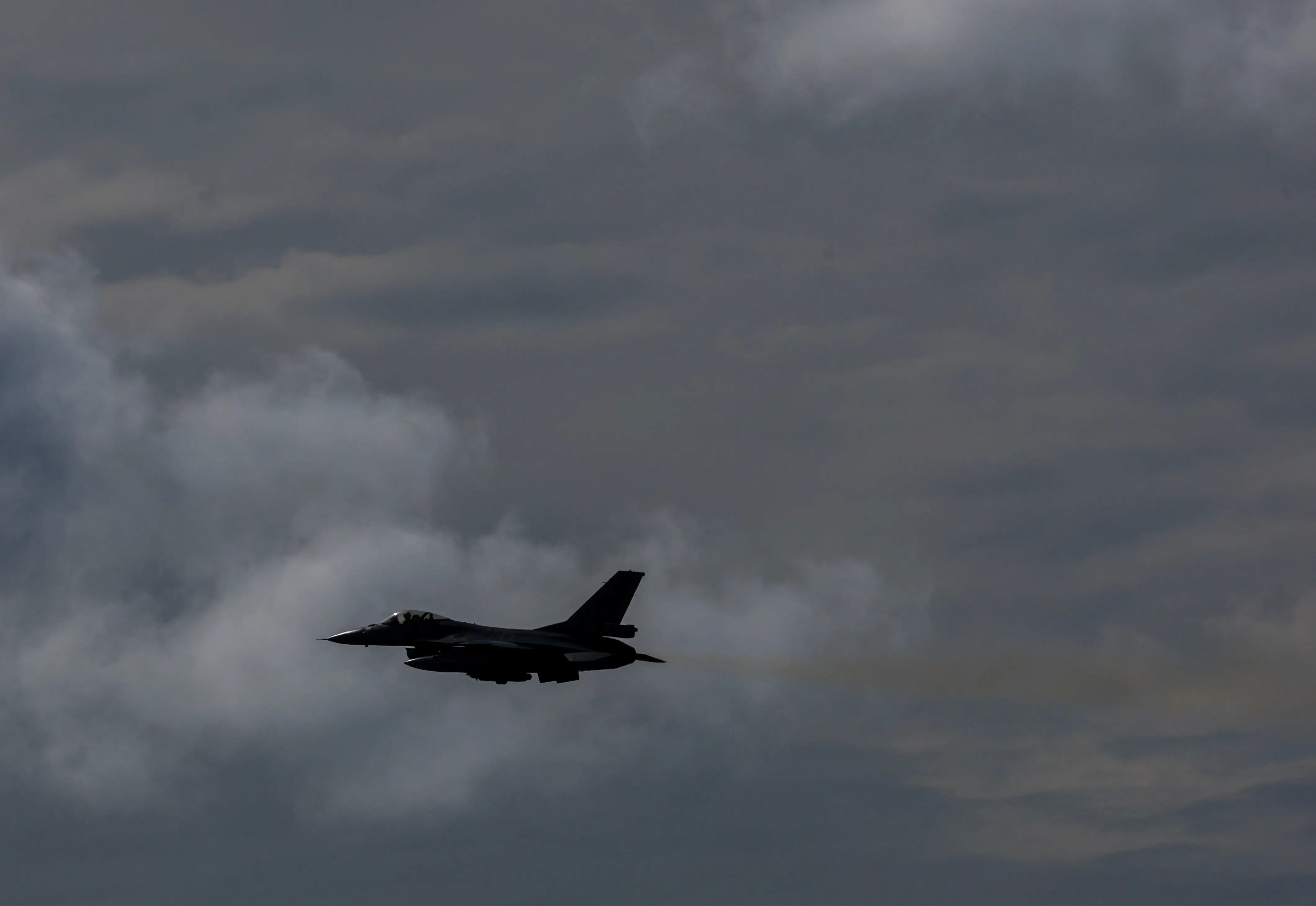 A Belgian Air Force F-16 fighter jet takes off during a NATO air policing deployment at Keflavik Airport in Keflavik, Iceland, August 11, 2026.