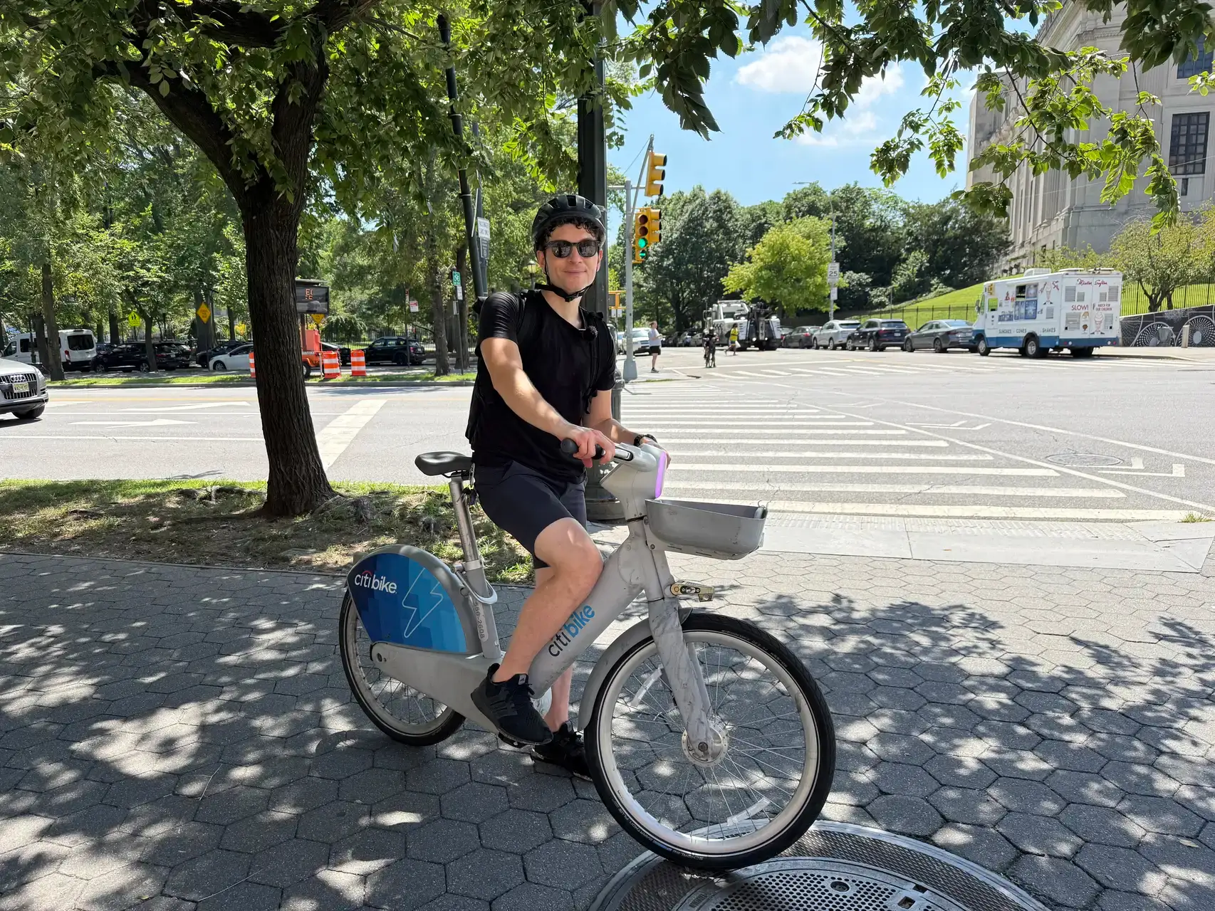 Justin Blinder rides a CitiBike