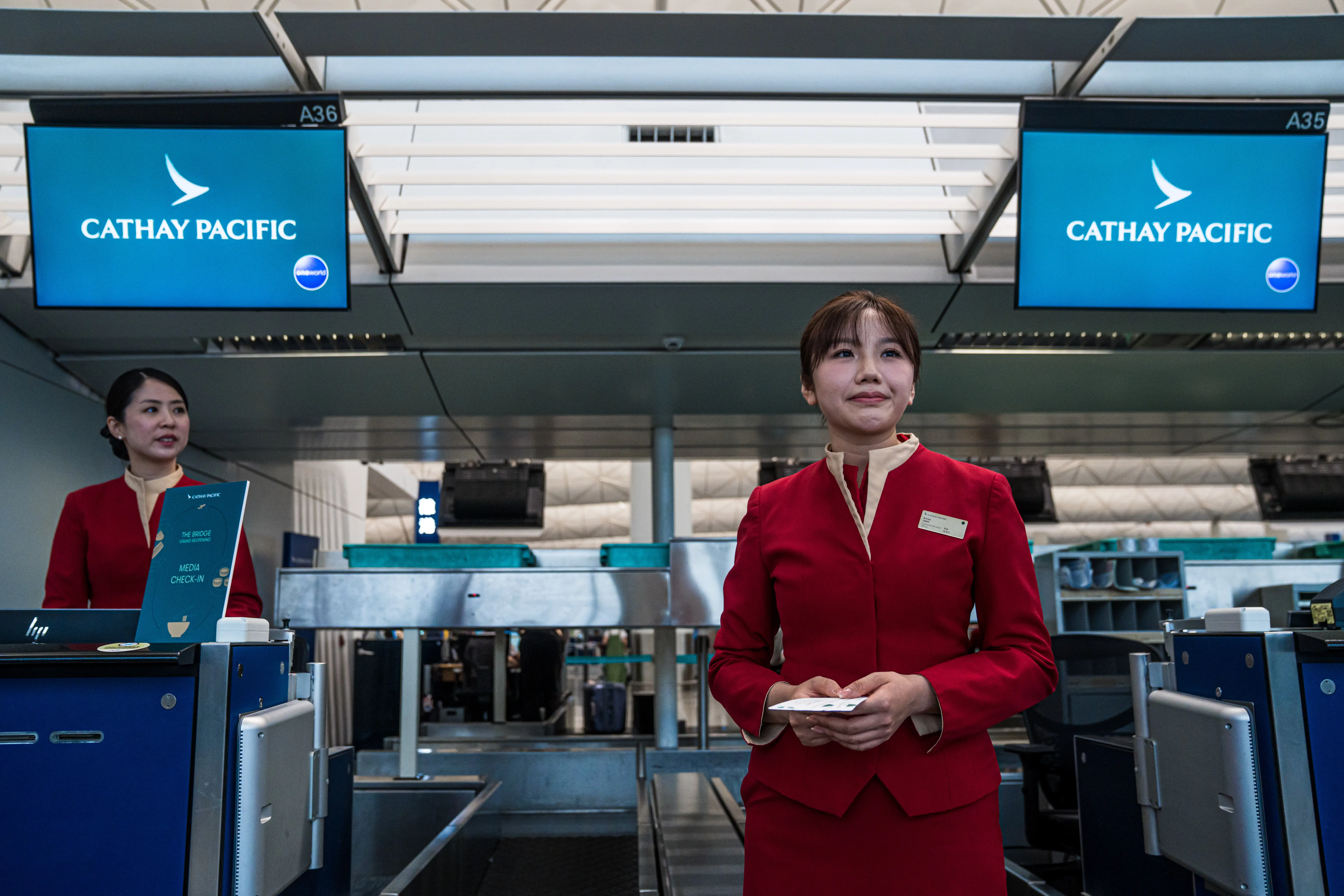 Employees at Cathay Pacific Airways.