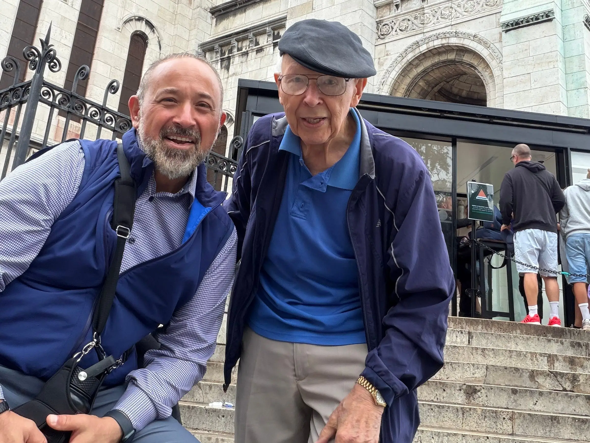 A middle-aged man and his father in Paris